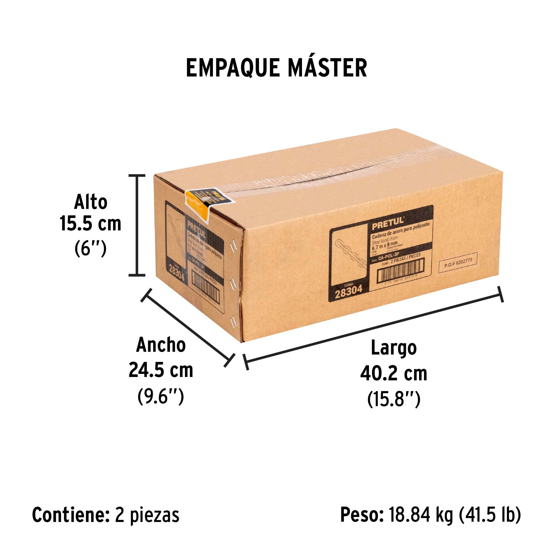 Cadena para polipasto POL-3P, PRETUL - Empaque