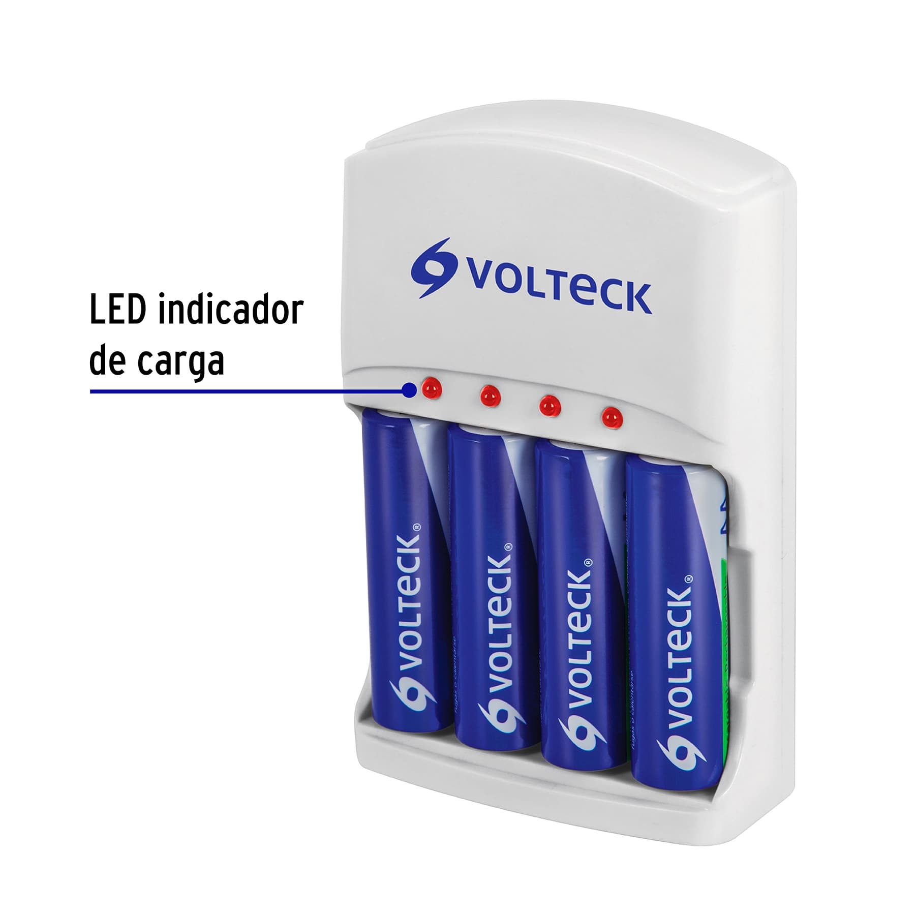Cargador de pilas, AA, AAA y 9V, incluye 4 pilas AA, VOLTECK