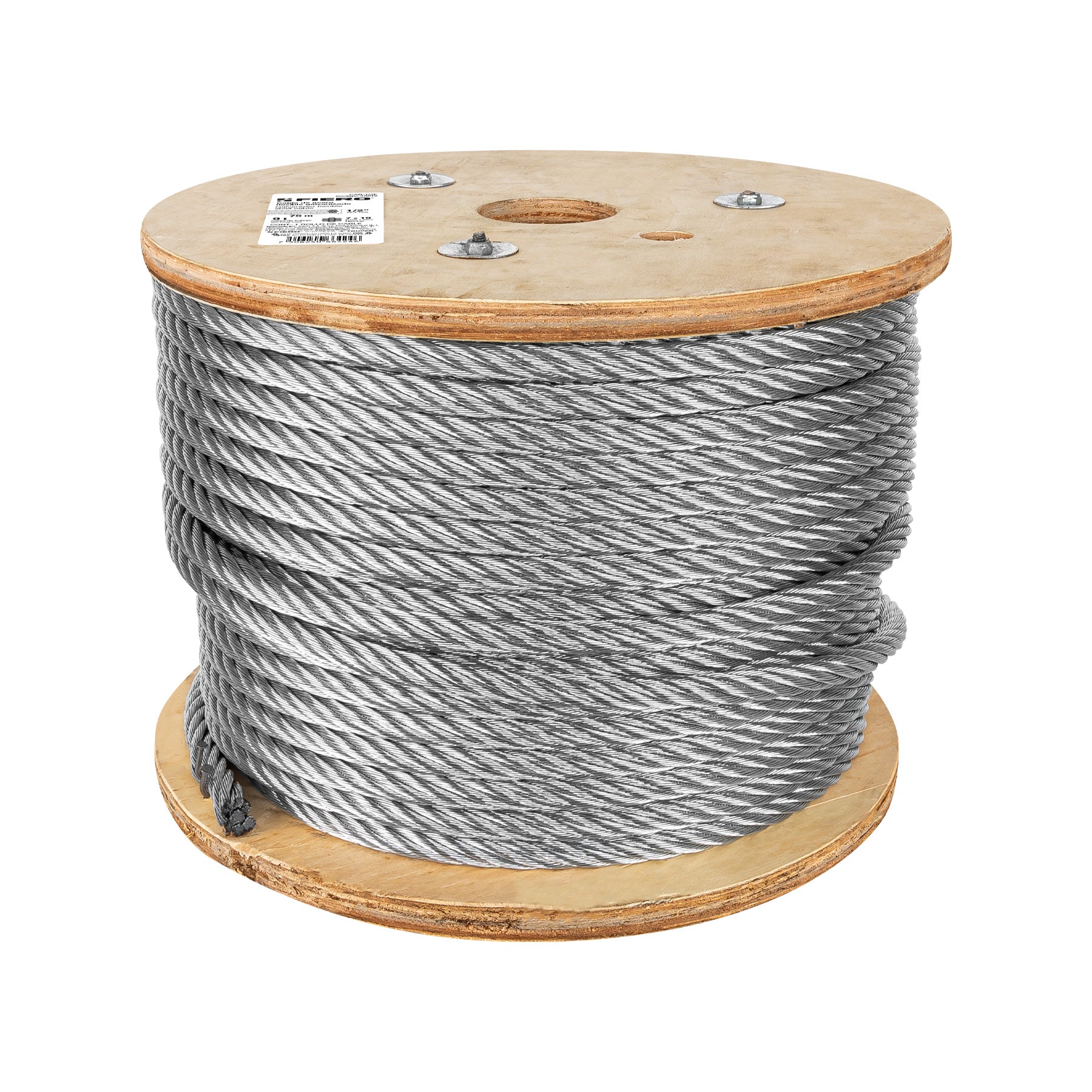 Metro de cable flexible 1/2" de acero 7x19 hilos, 75 m