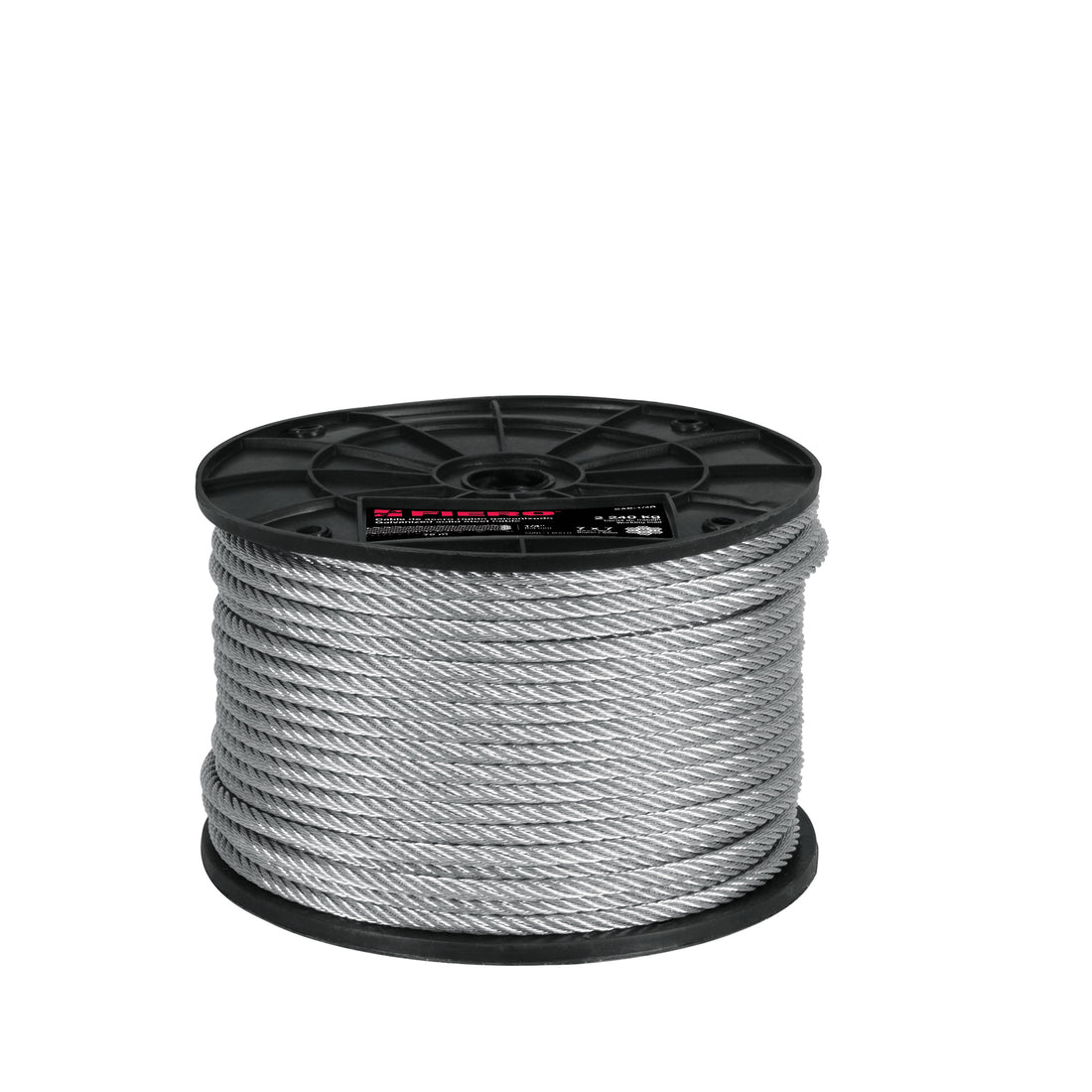 Metro de cable rígido 1/4" de acero 7x7 hilos, 75 m, FIERO