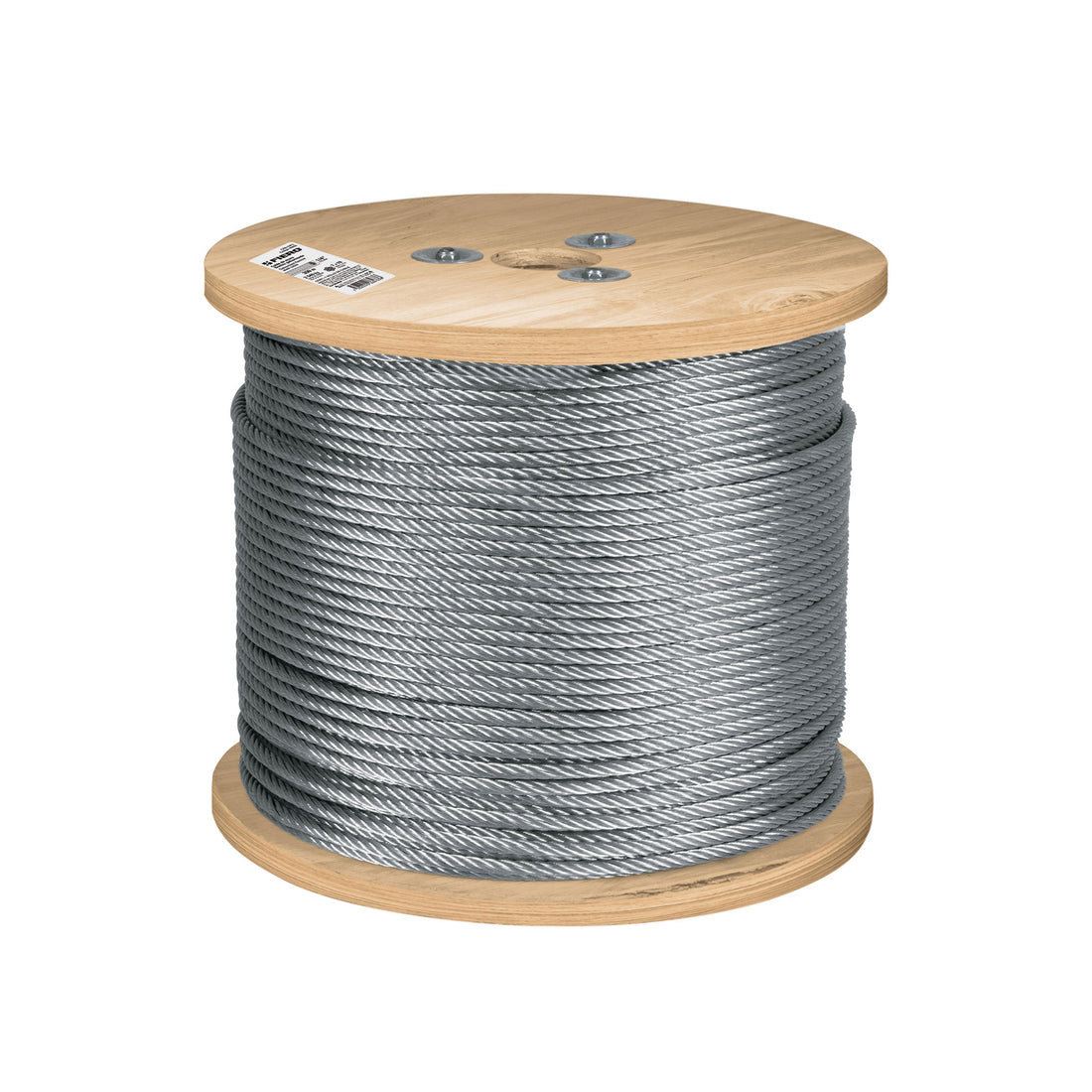 Metro de cable rígido 1/4" acero 7x7 recubierto PVC, 300 m