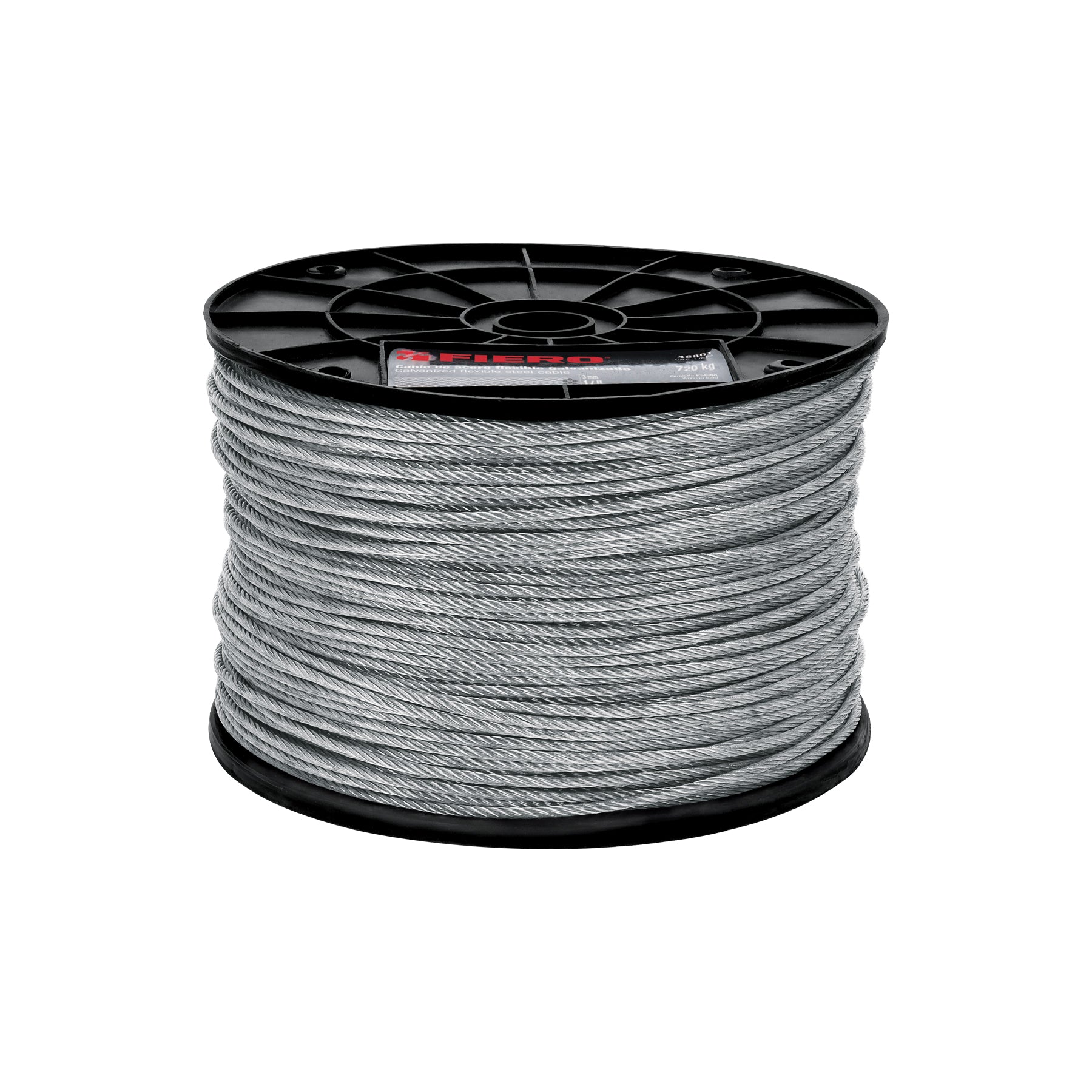Metro de cable flexible 1/8" de acero 7x19 hilos, 300 m