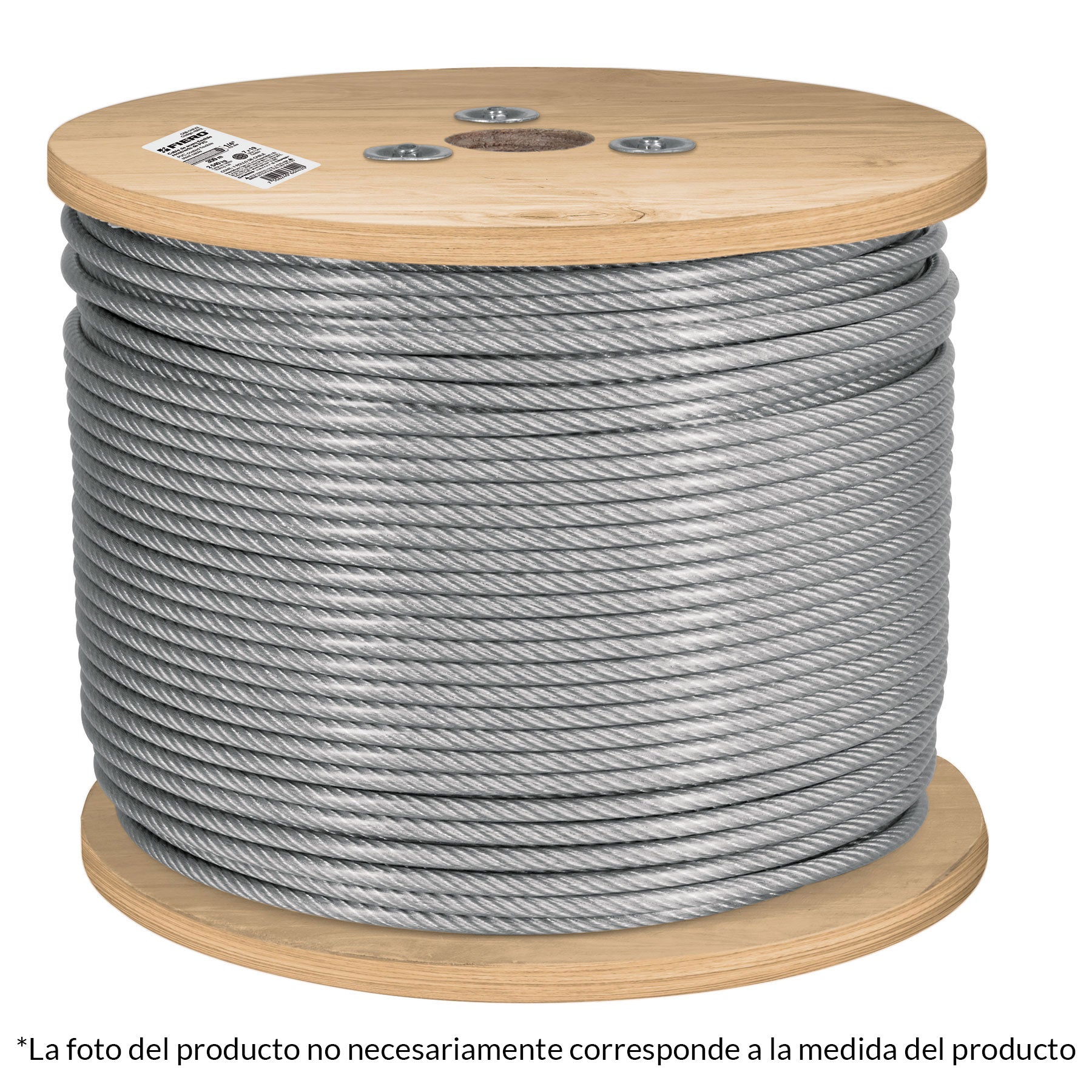 Metro cable flexible 1/8" acero 7x19 recubierto PVC, 300 m