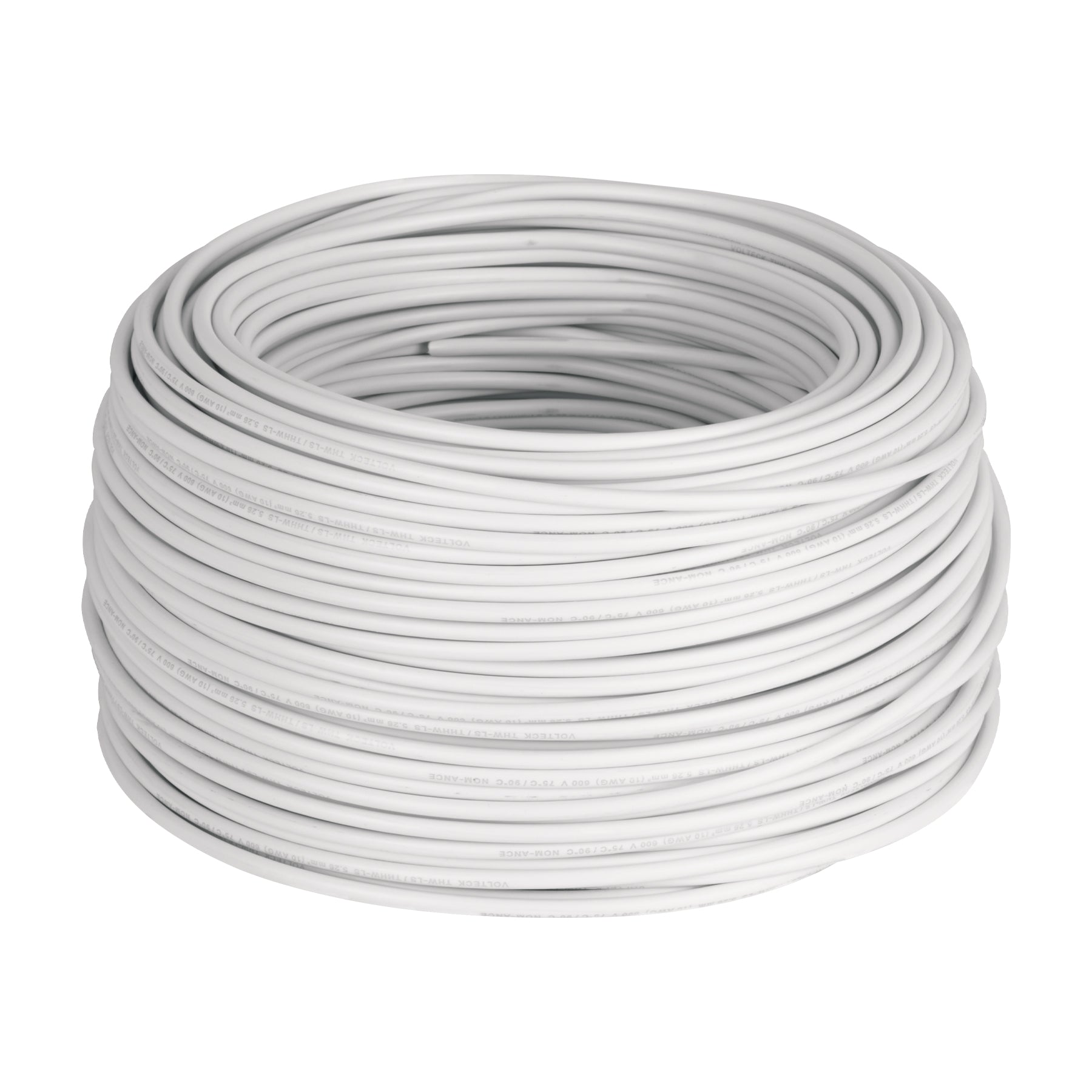 Rollo de 100 m de cable THHW-LS 10 AWG blanco, VOLTECK