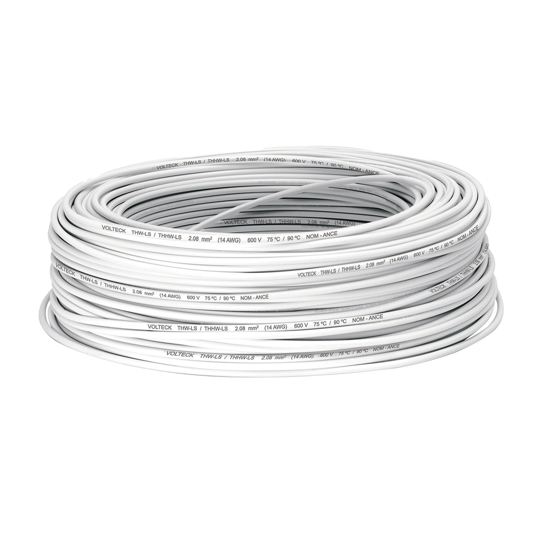 Rollo de 100 m de cable THHW-LS 14 AWG blanco, VOLTECK