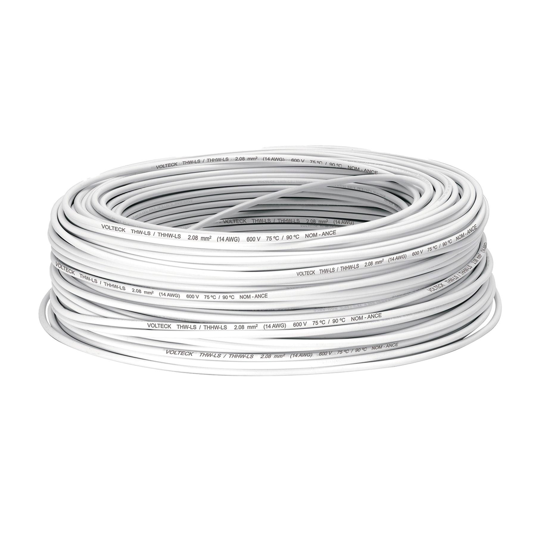 Rollo de 100 m de cable THHW-LS 14 AWG blanco, VOLTECK