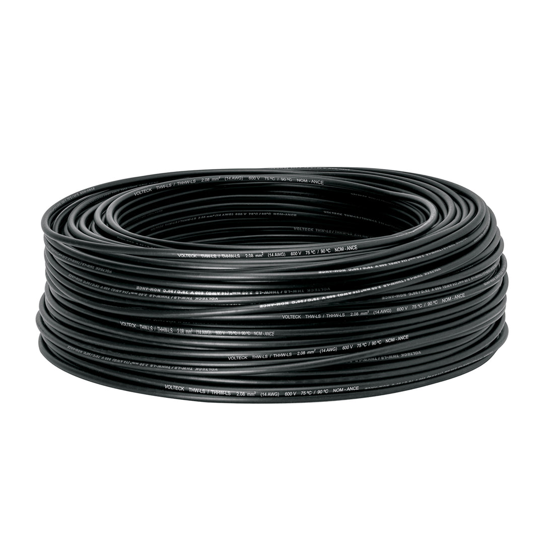 Rollo de 100 m de cable THHW-LS 14 AWG negro, VOLTECK