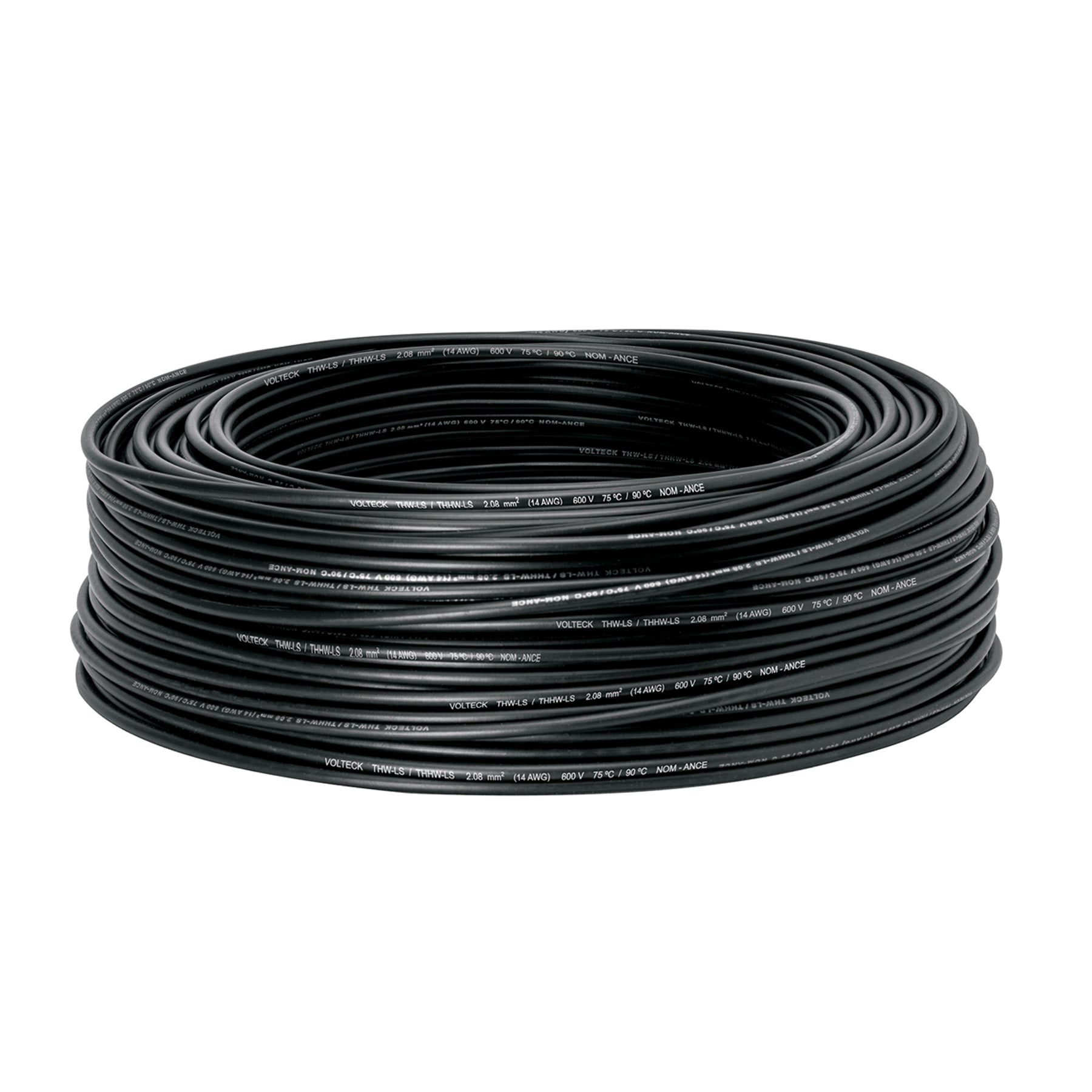 Rollo de 100 m de cable THHW-LS 14 AWG negro, VOLTECK