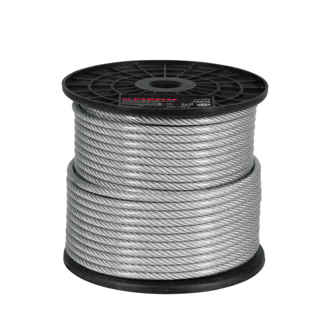 Metro cable flexible 3/16" acero 7x19 recubierto PVC, 75 m