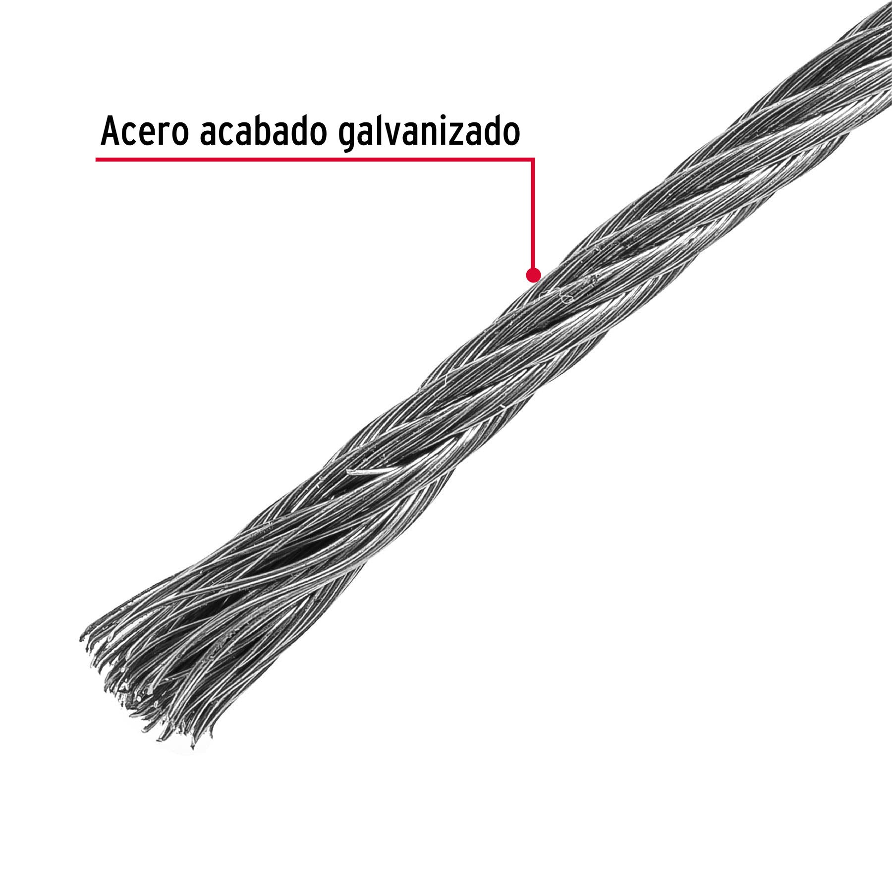 Metro de cable flexible 3/32" de acero 7x19 hilos, 75 m