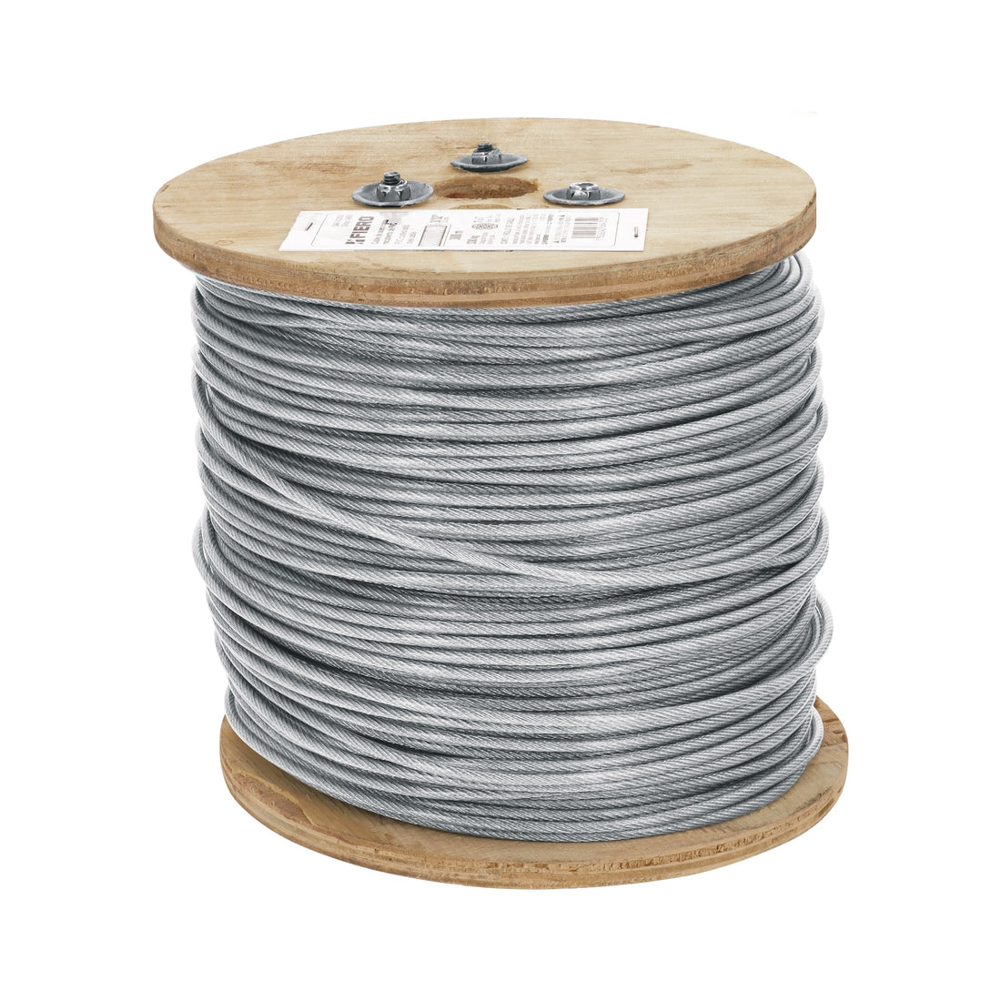 Metro de cable rígido 3/32" acero 7x7 recubierto PVC, 300 m