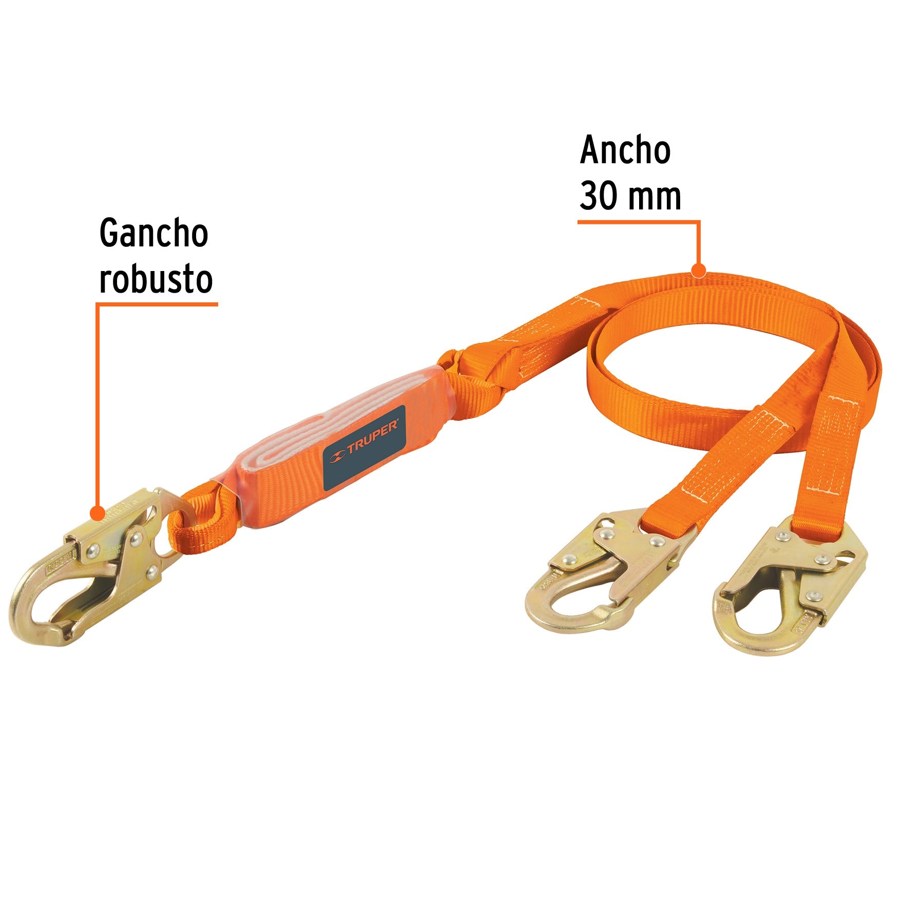 Línea de vida con absorbedor de impacto, doble brazo, ANSI