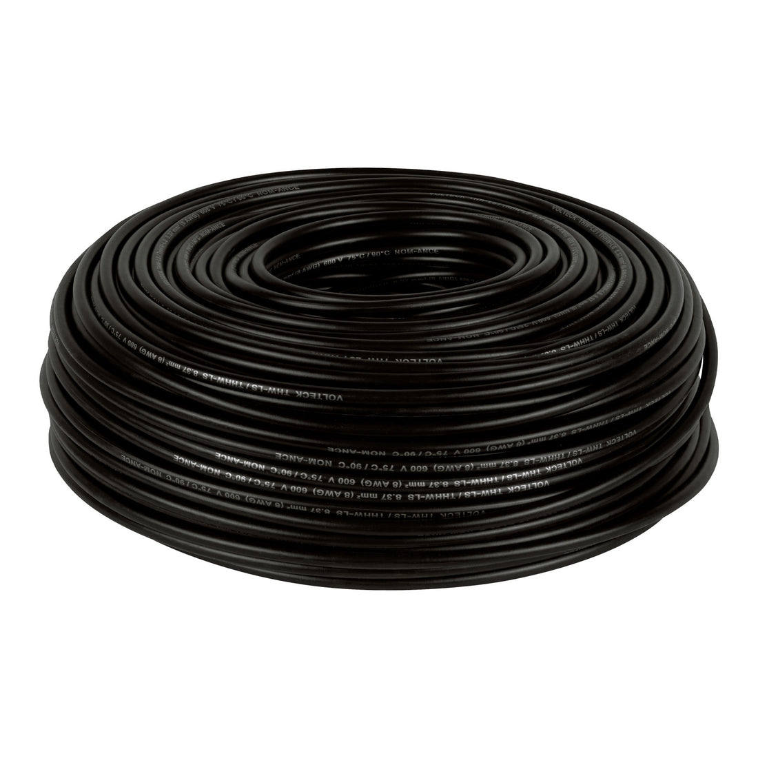 Rollo de 100 m de cable THHW-LS 8 AWG negro, VOLTECK