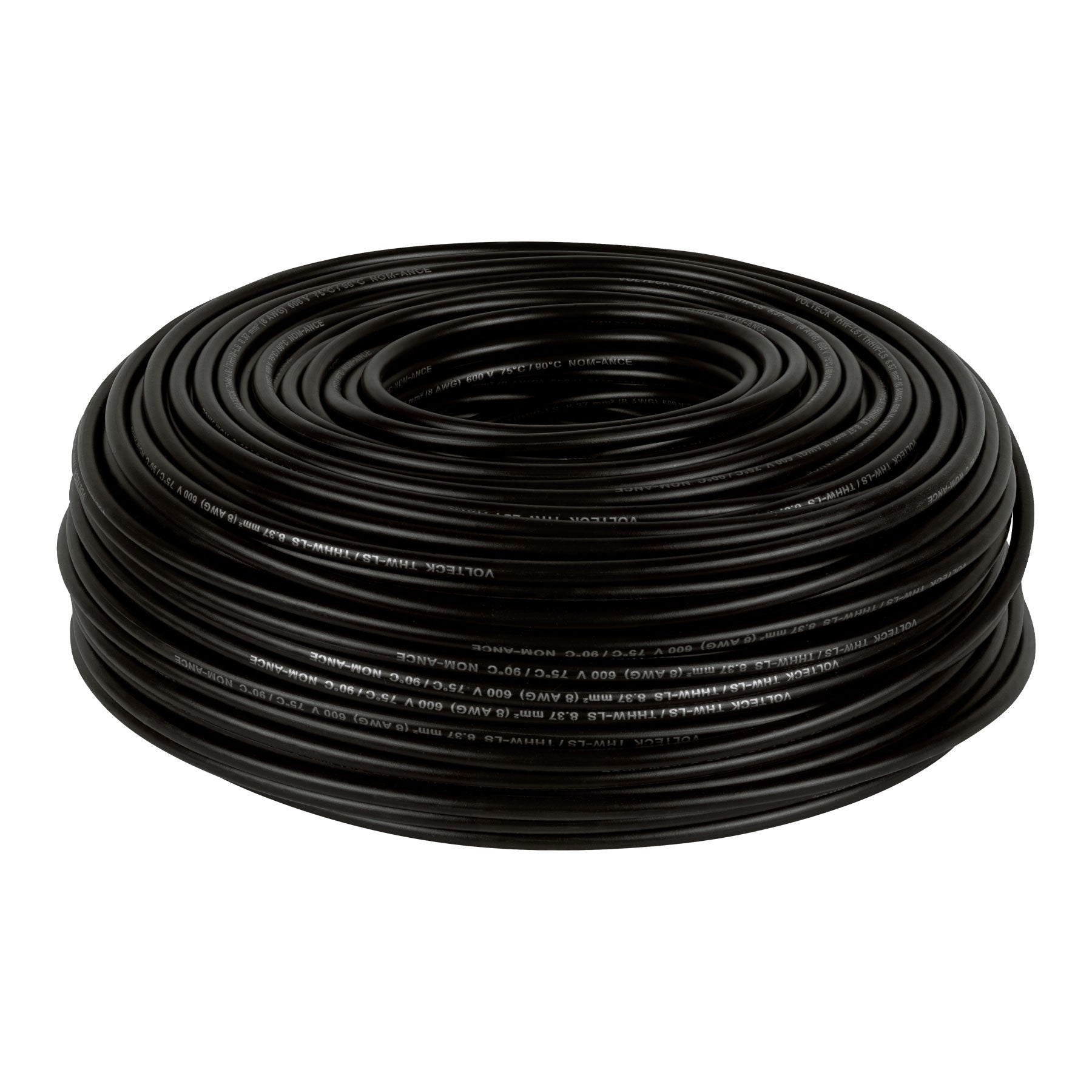 Rollo de 100 m de cable THHW-LS 8 AWG negro, VOLTECK