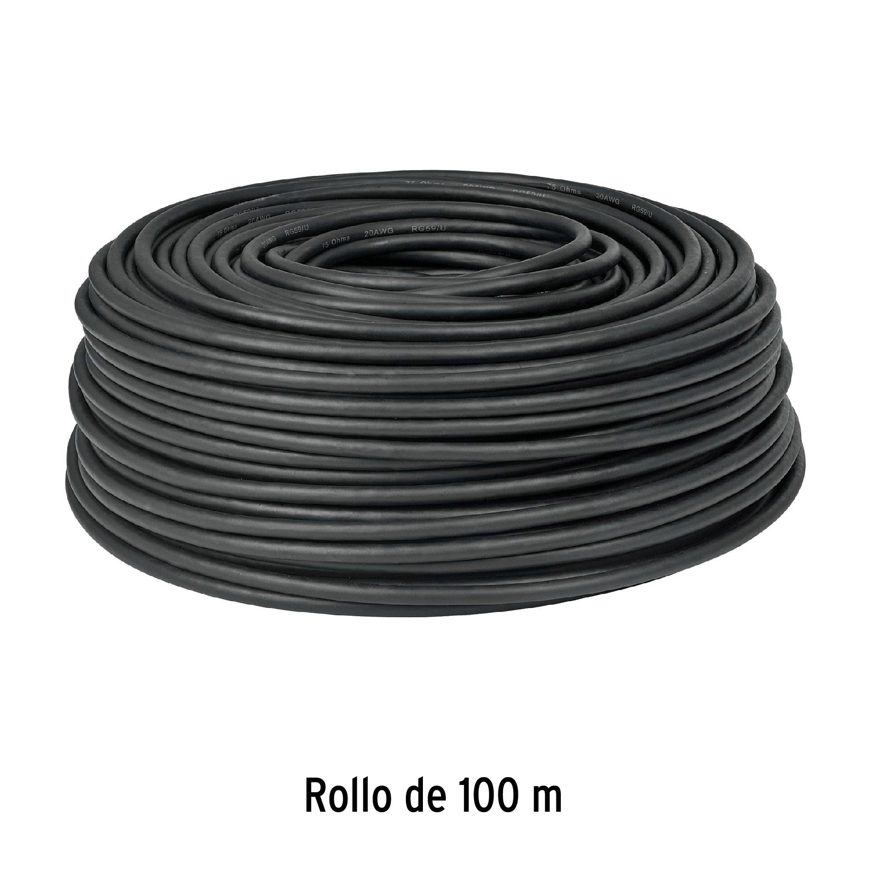 Metro de cable coaxial RG59 en rollo de 100 m, VOLTECK