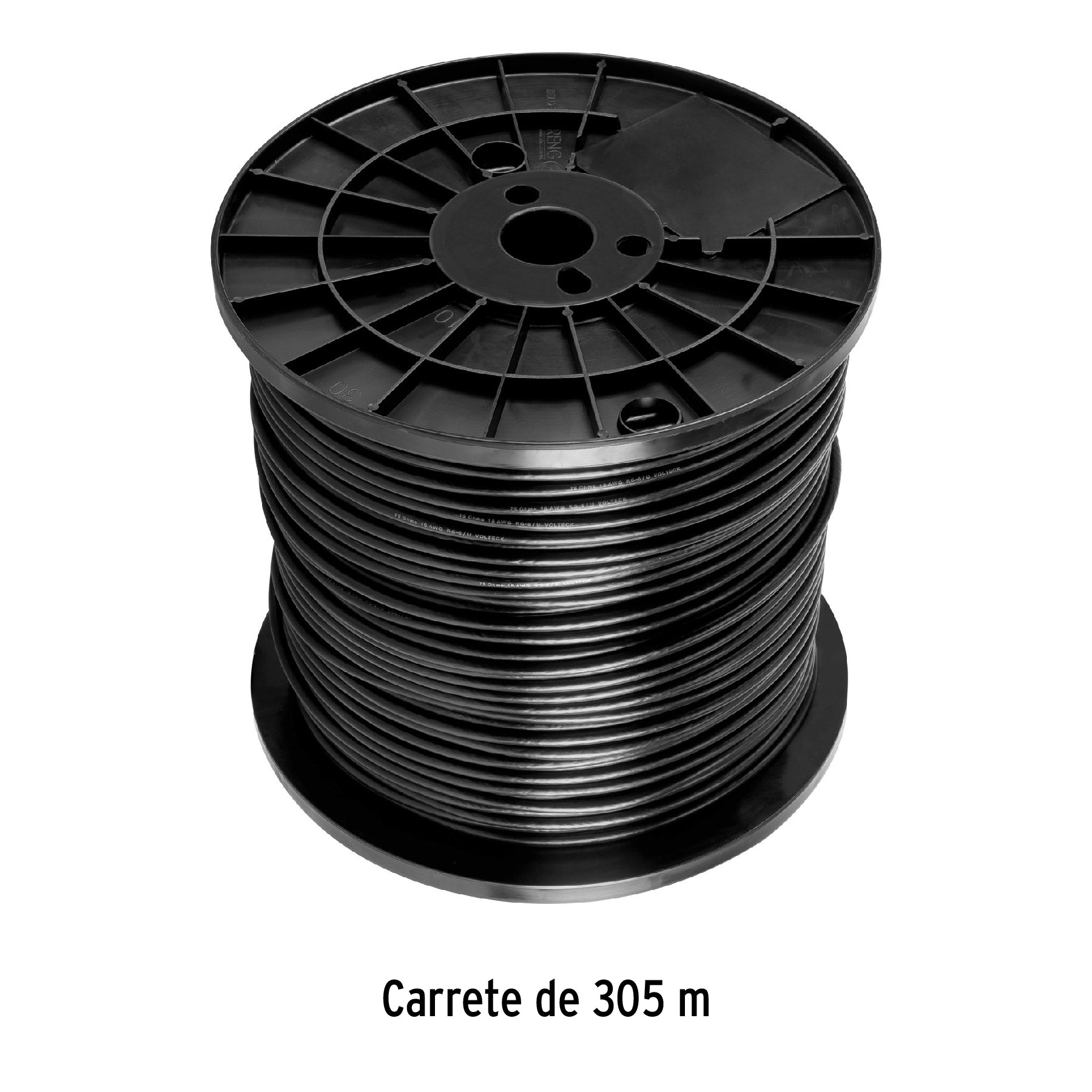 Metro de cable coaxial RG6 en carrete de 305 m, VOLTECK