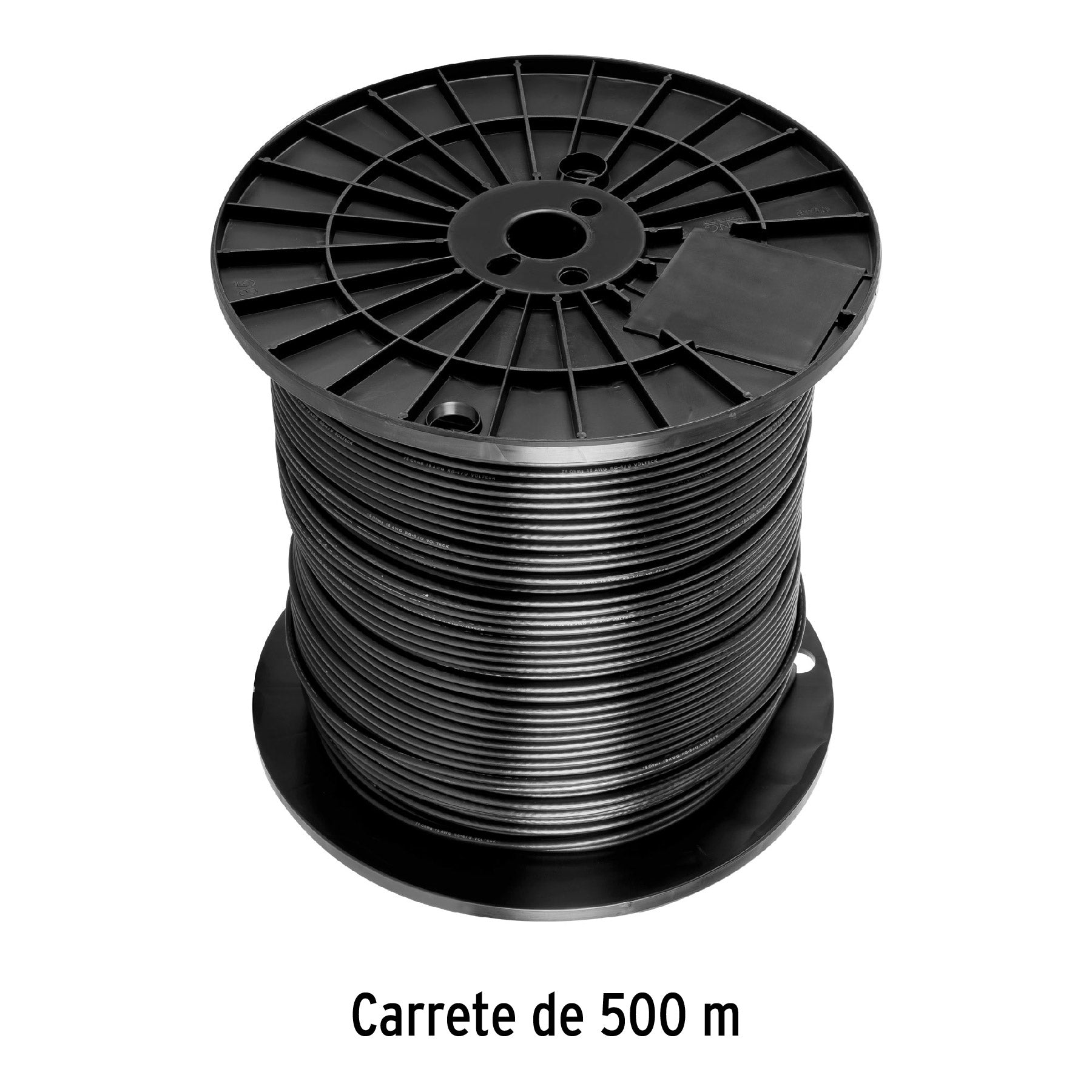 Metro de cable coaxial RG6 en carrete de 500 m, VOLTECK