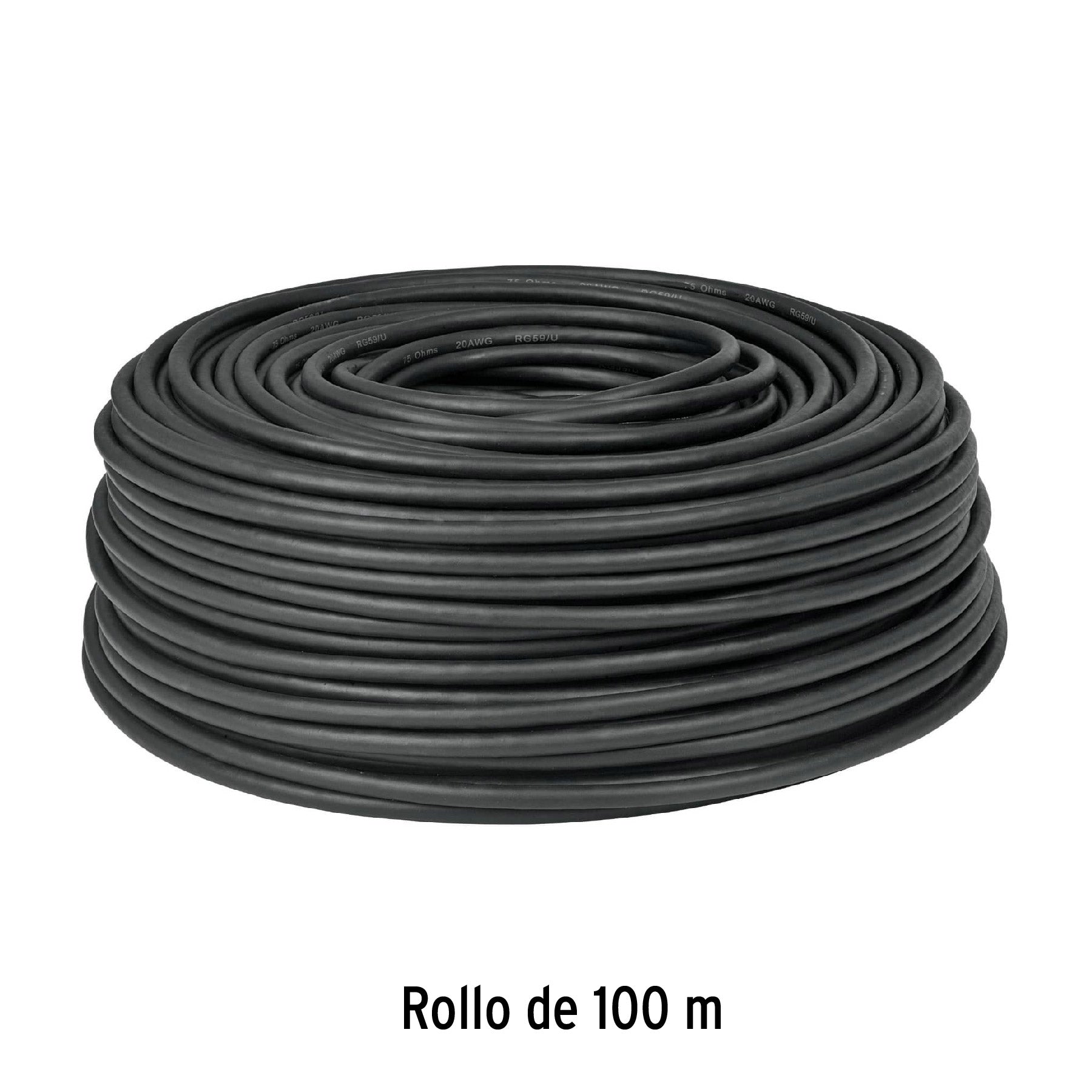 Metro de cable coaxial RG6 en rollo de 100 m, VOLTECK