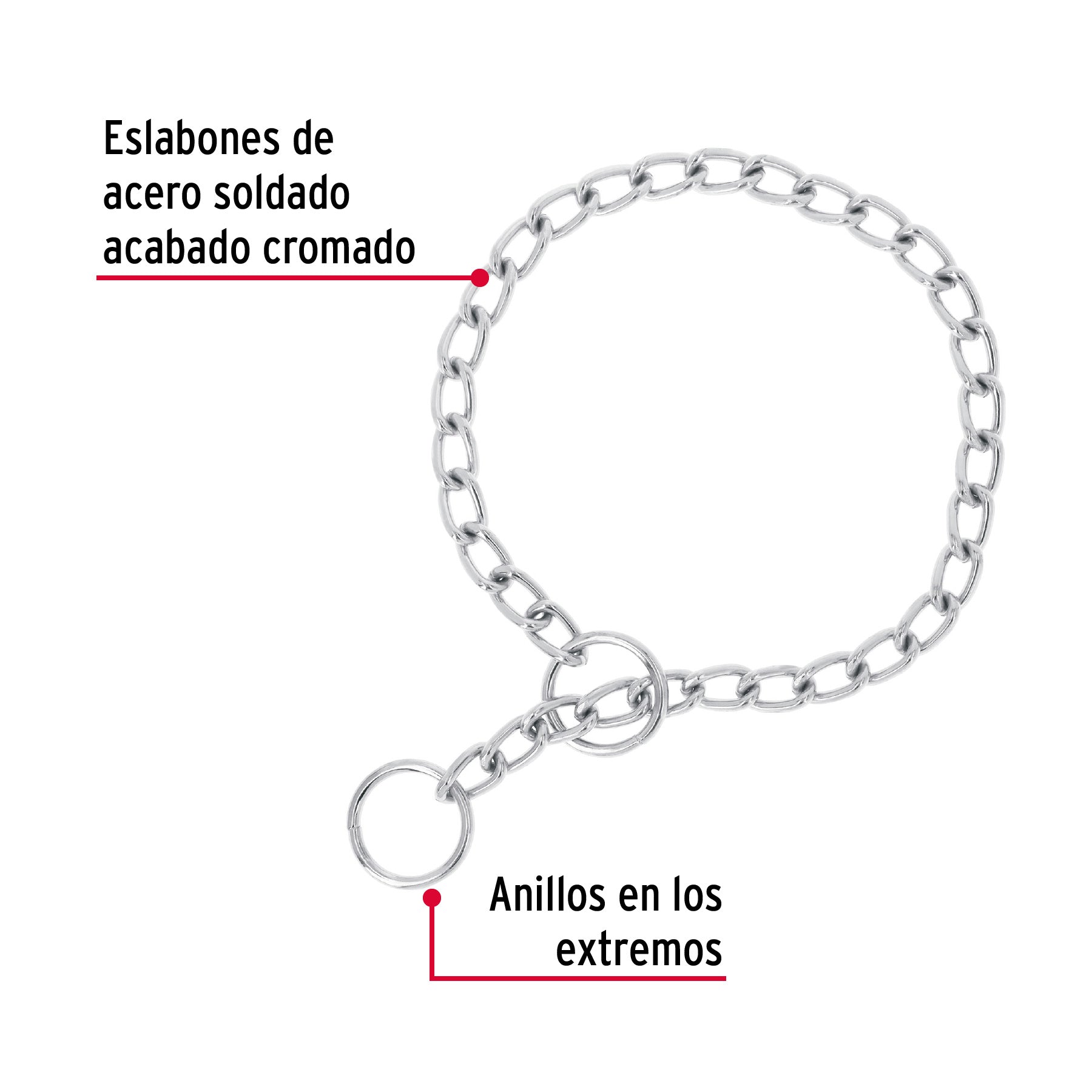 Collar de entrenamiento para perro, 55 cm, eslabón 3.5 mm
