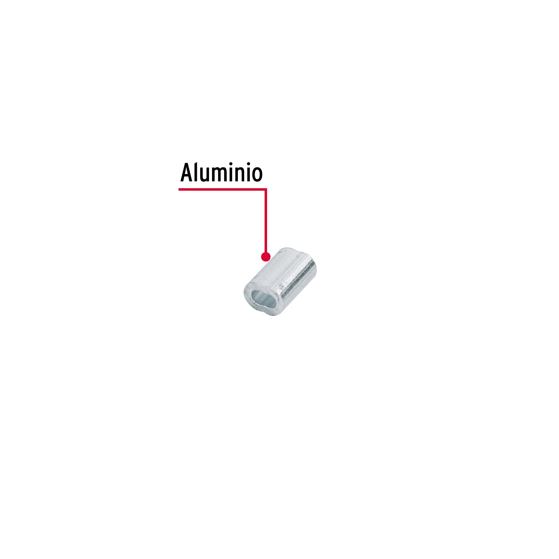 Bolsa con 50 casquillos dobles de aluminio, 1/16", FIERO