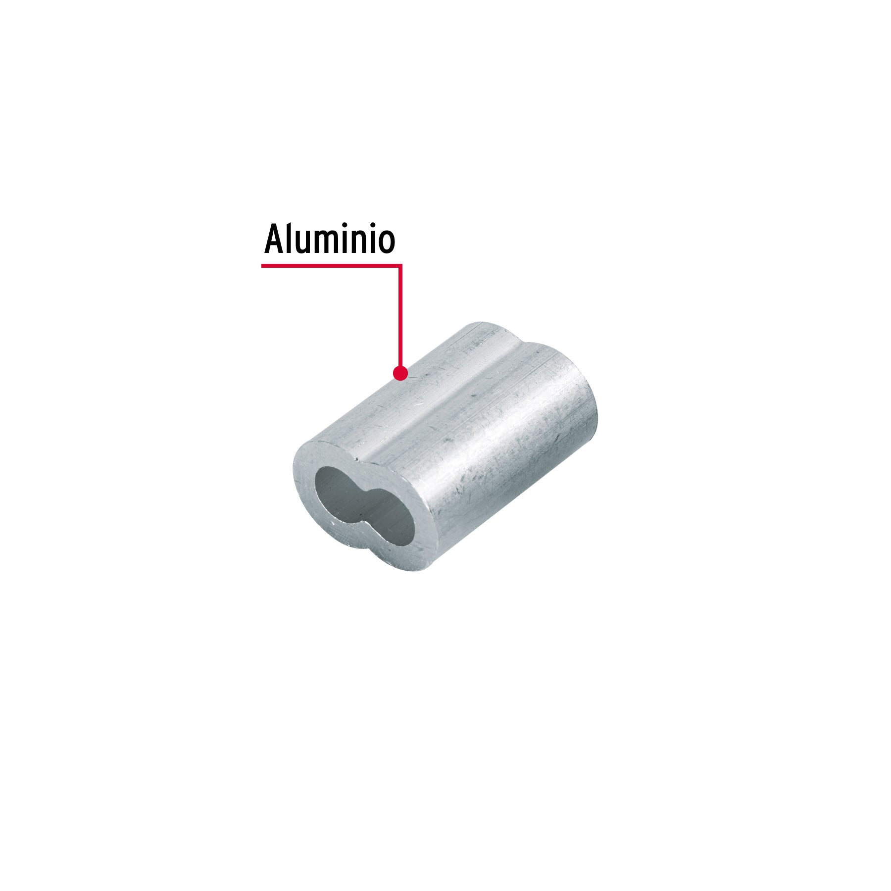 Bolsa con 50 casquillos dobles de aluminio, 1/4", FIERO
