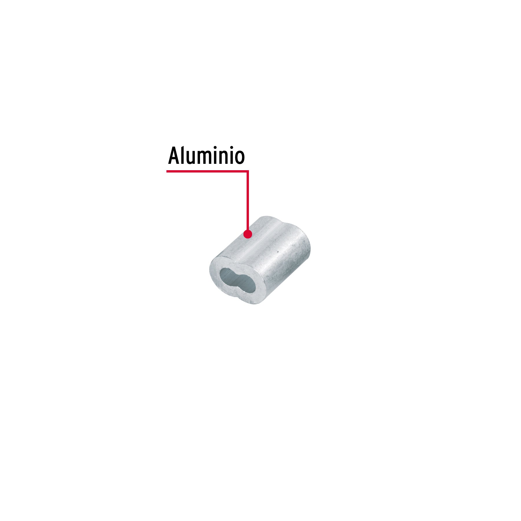 Bolsa con 50 casquillos dobles de aluminio, 1/8", FIERO