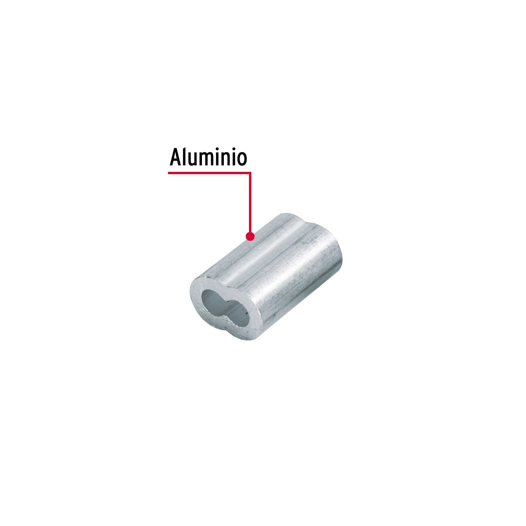 Bolsa con 50 casquillos dobles de aluminio, 3/16", FIERO