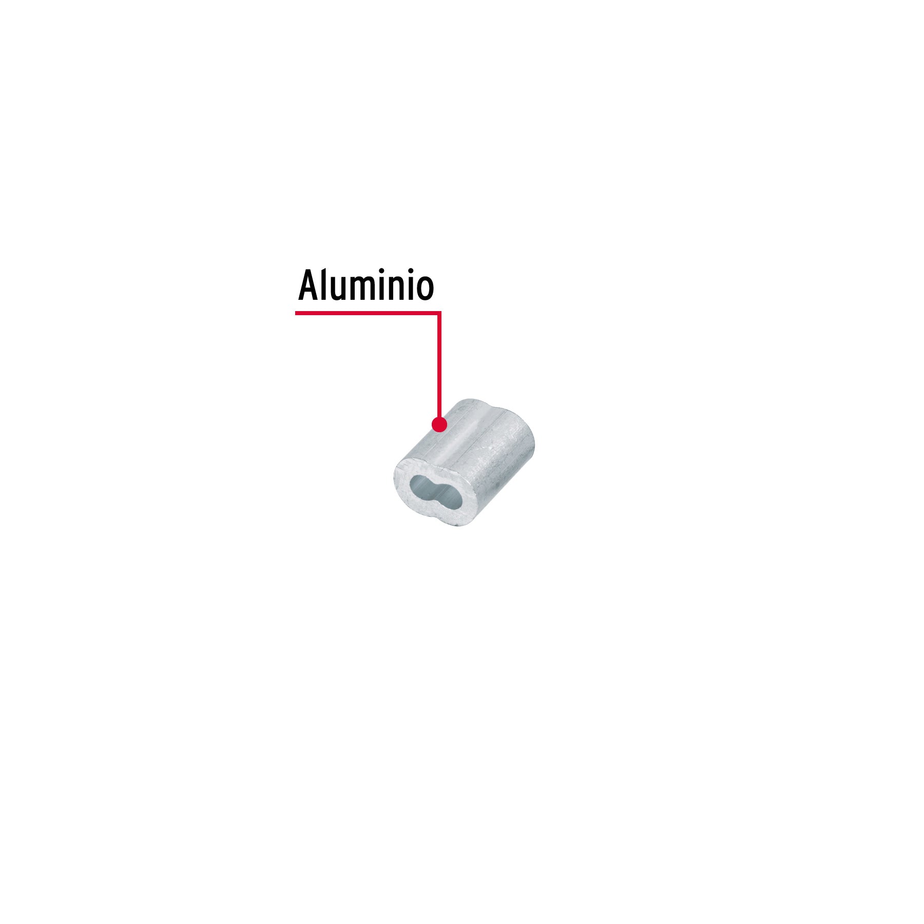 Bolsa con 50 casquillos dobles de aluminio, 3/32", FIERO