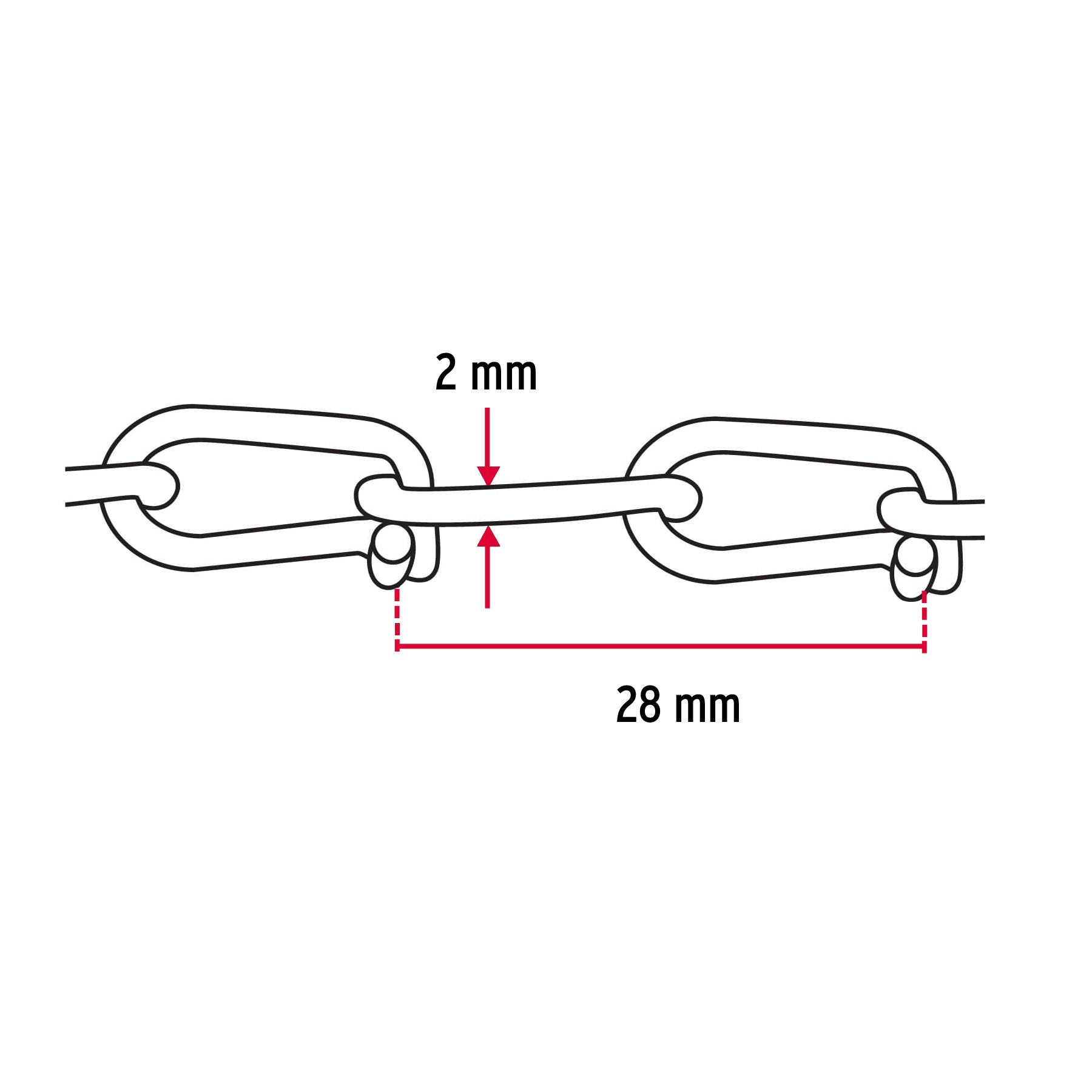 Metro de cadena tipo Víctor de 2.0 mm en carrete de 30 m