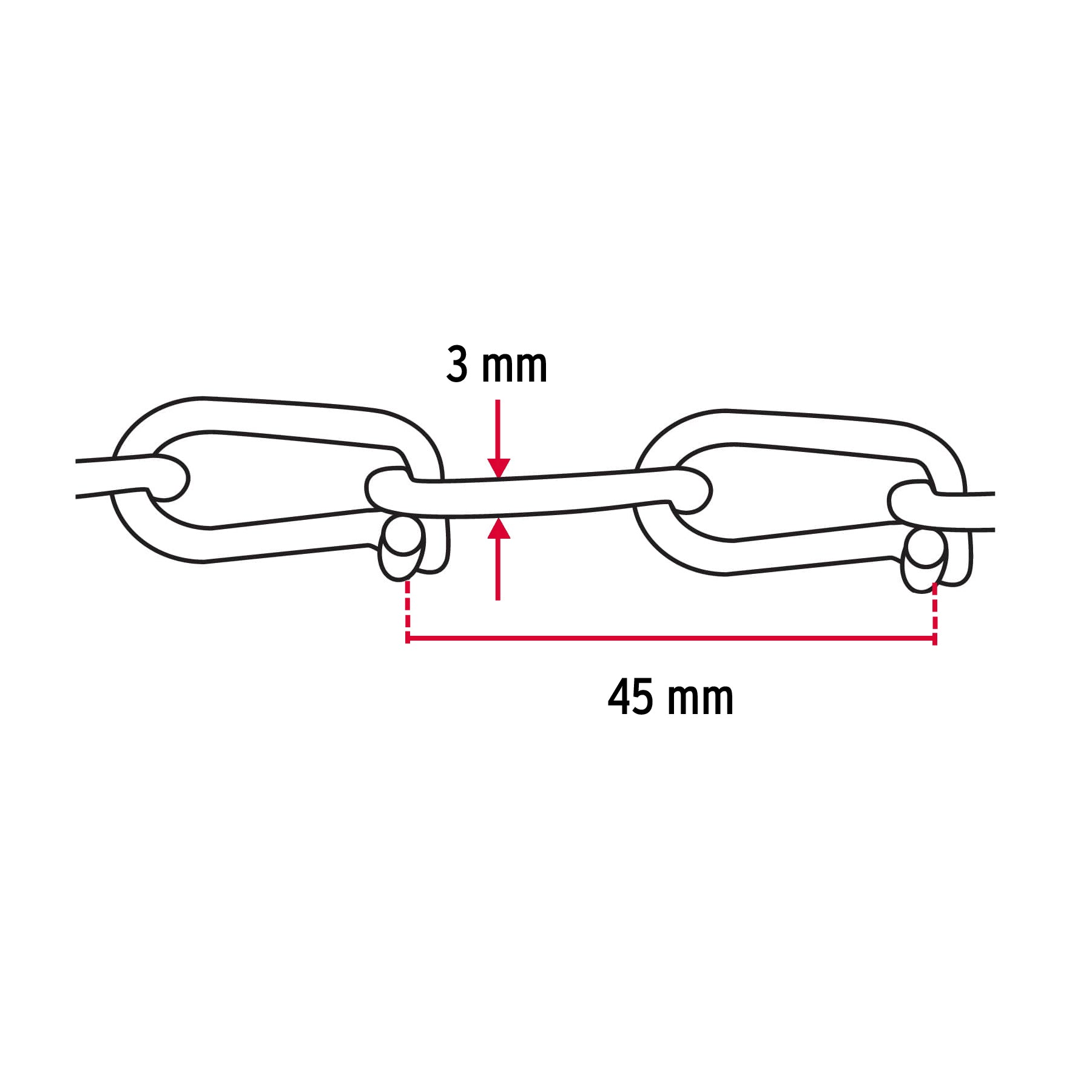 Metro de cadena tipo Víctor de 3.0 mm en carrete de 30 m