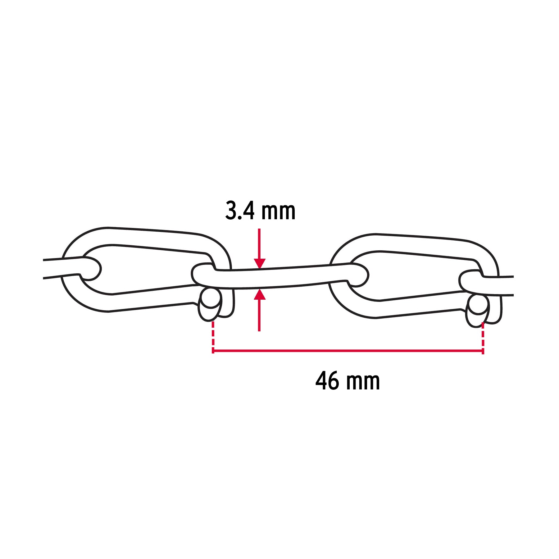 Metro de cadena tipo Víctor de 3.4 mm en carrete de 30 m