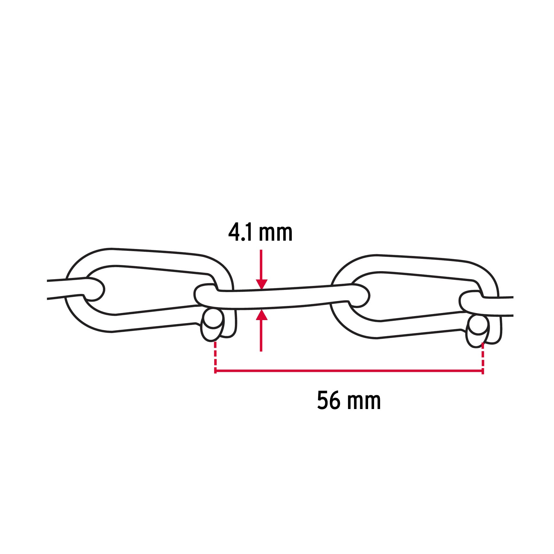 Metro de cadena tipo Víctor de 4.1 mm en carrete de 15 m