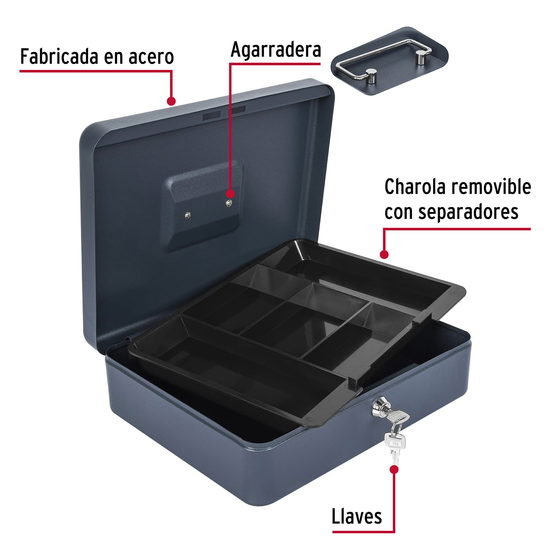Caja para dinero, 30 cm, HERMEX