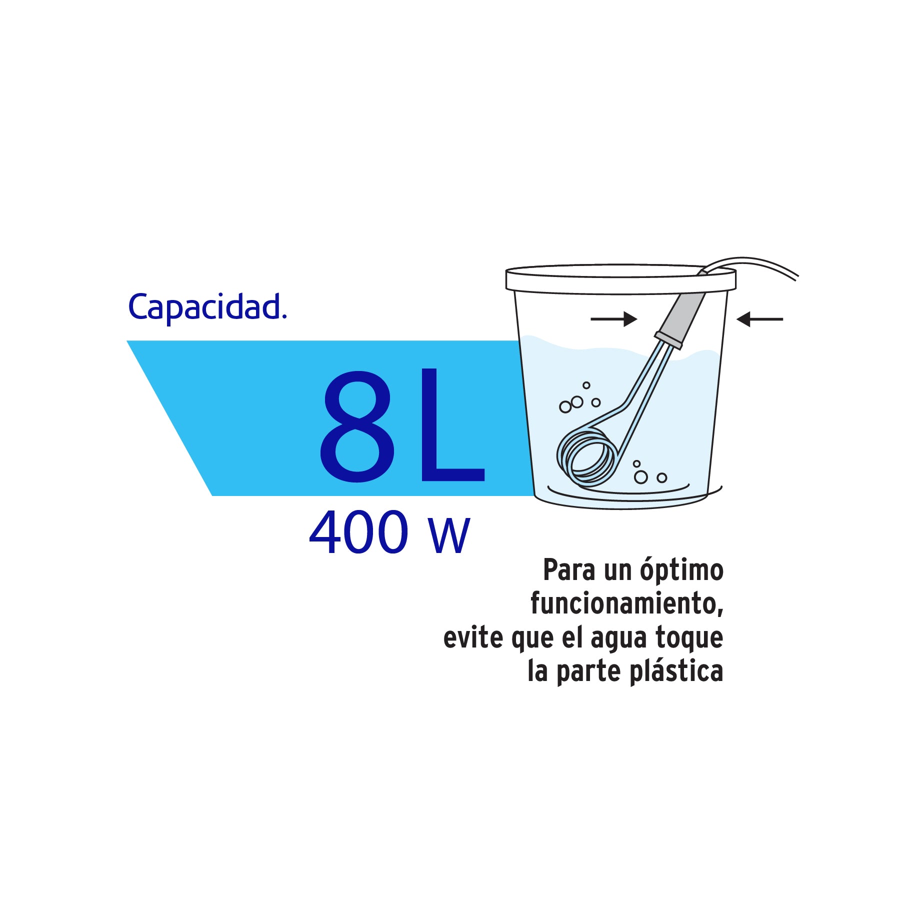 Calentador de inmersión para agua #1 (8 L), 400 W, VOLTECK