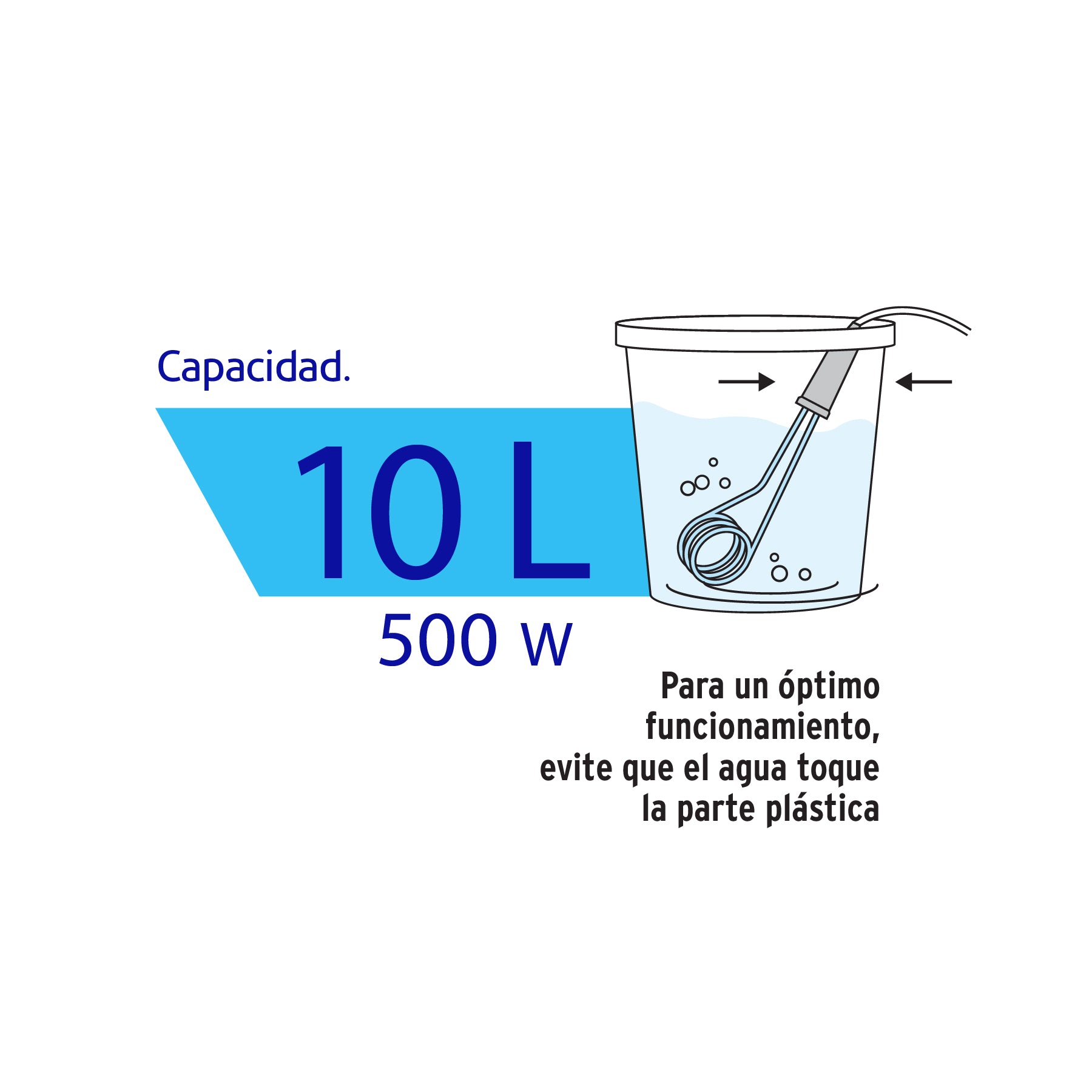 Calentador de inmersión para agua #2 (10 L), 500 W, VOLTECK