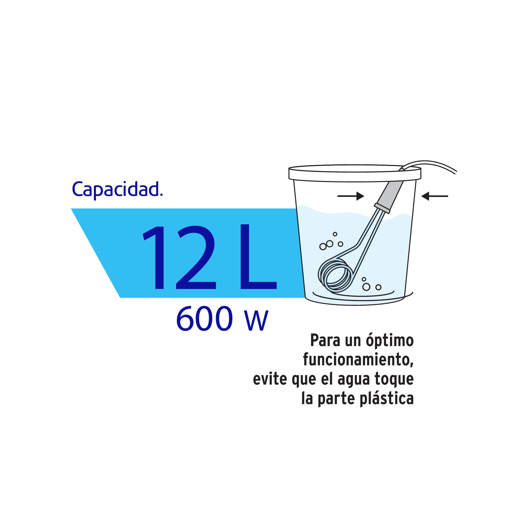 Calentador de inmersión para agua #3 (12 L), 600 W, VOLTECK