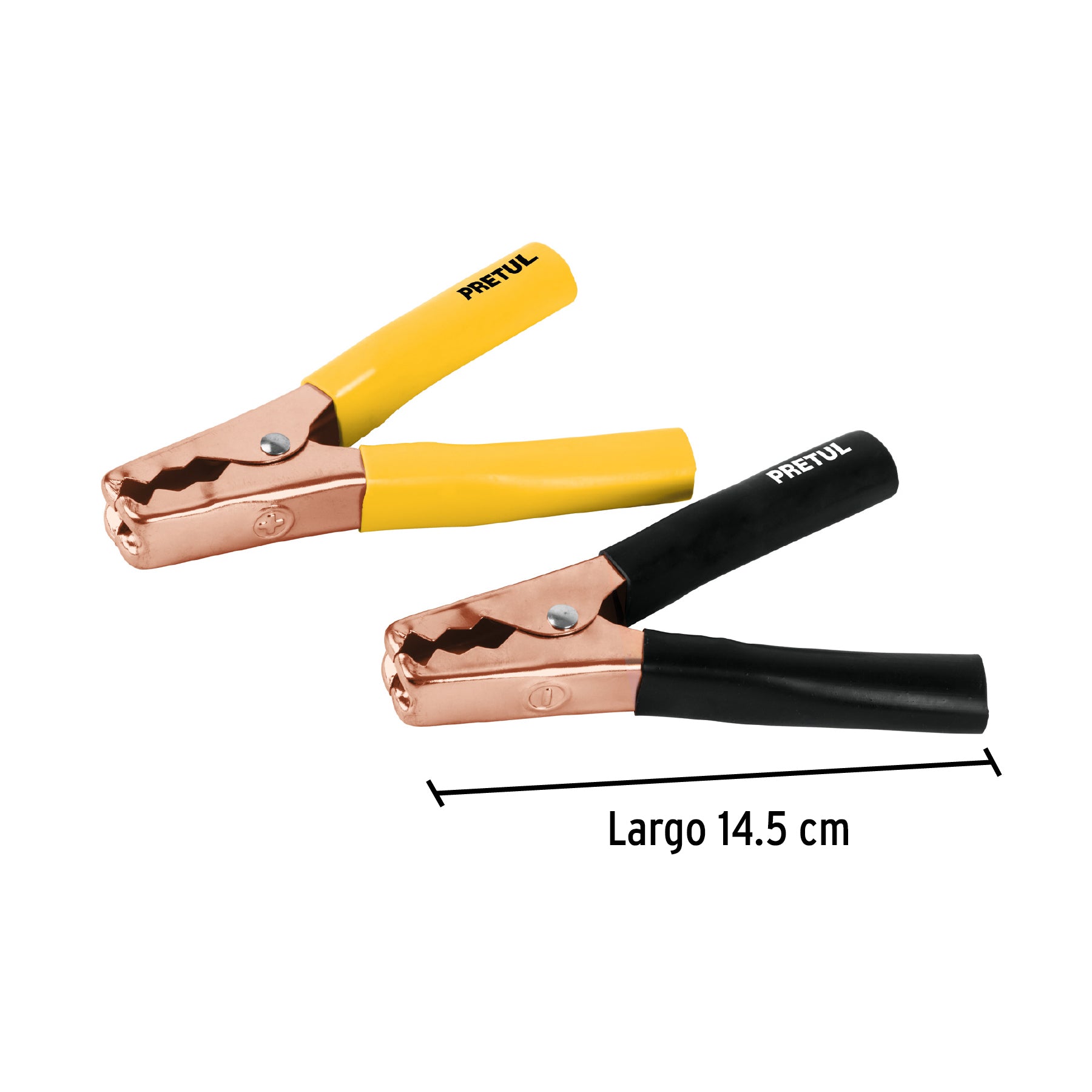 Caballete con 2 caimanes para cables pasa corriente, PRETUL
