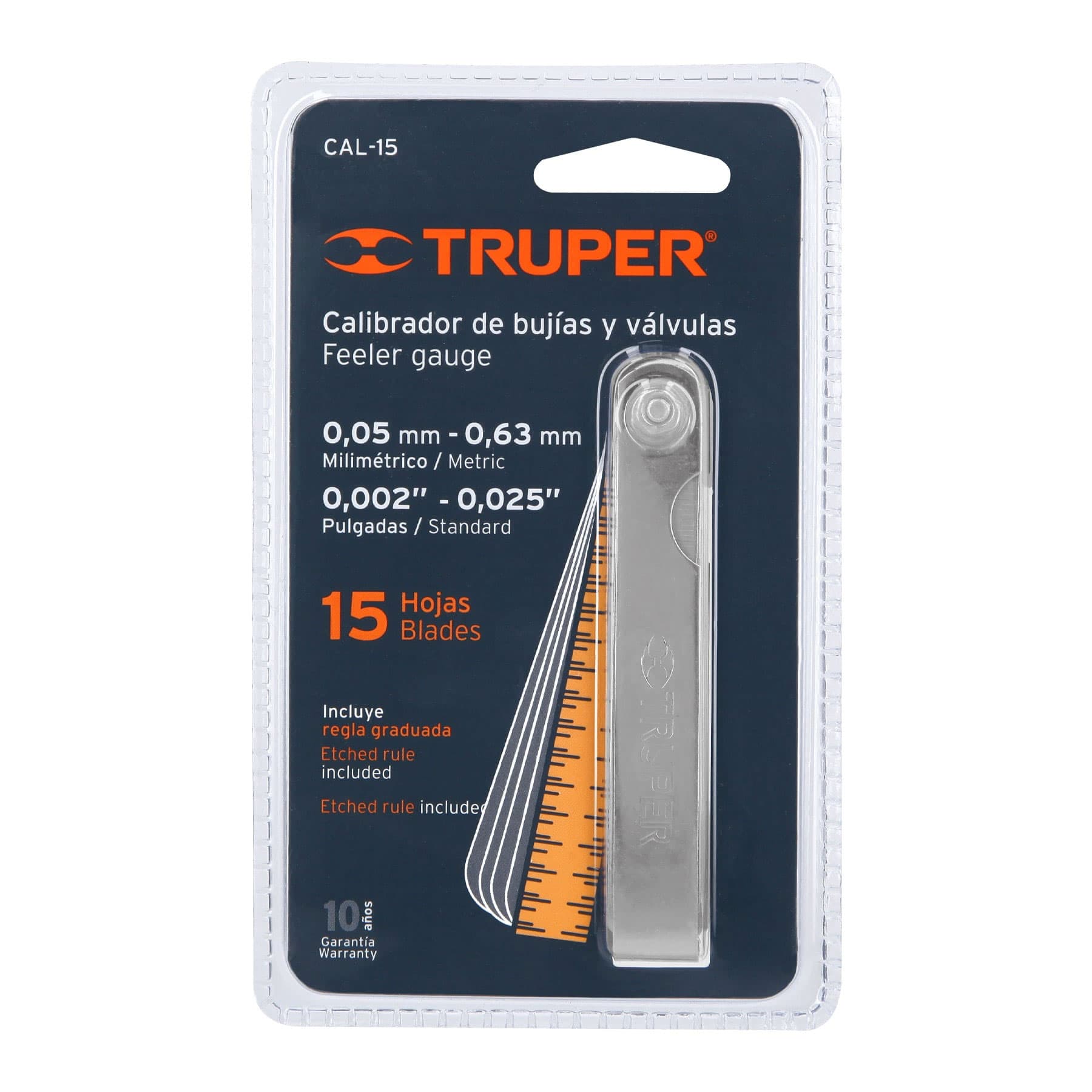 Calibrador de 15 hojas std / mm, TRUPER