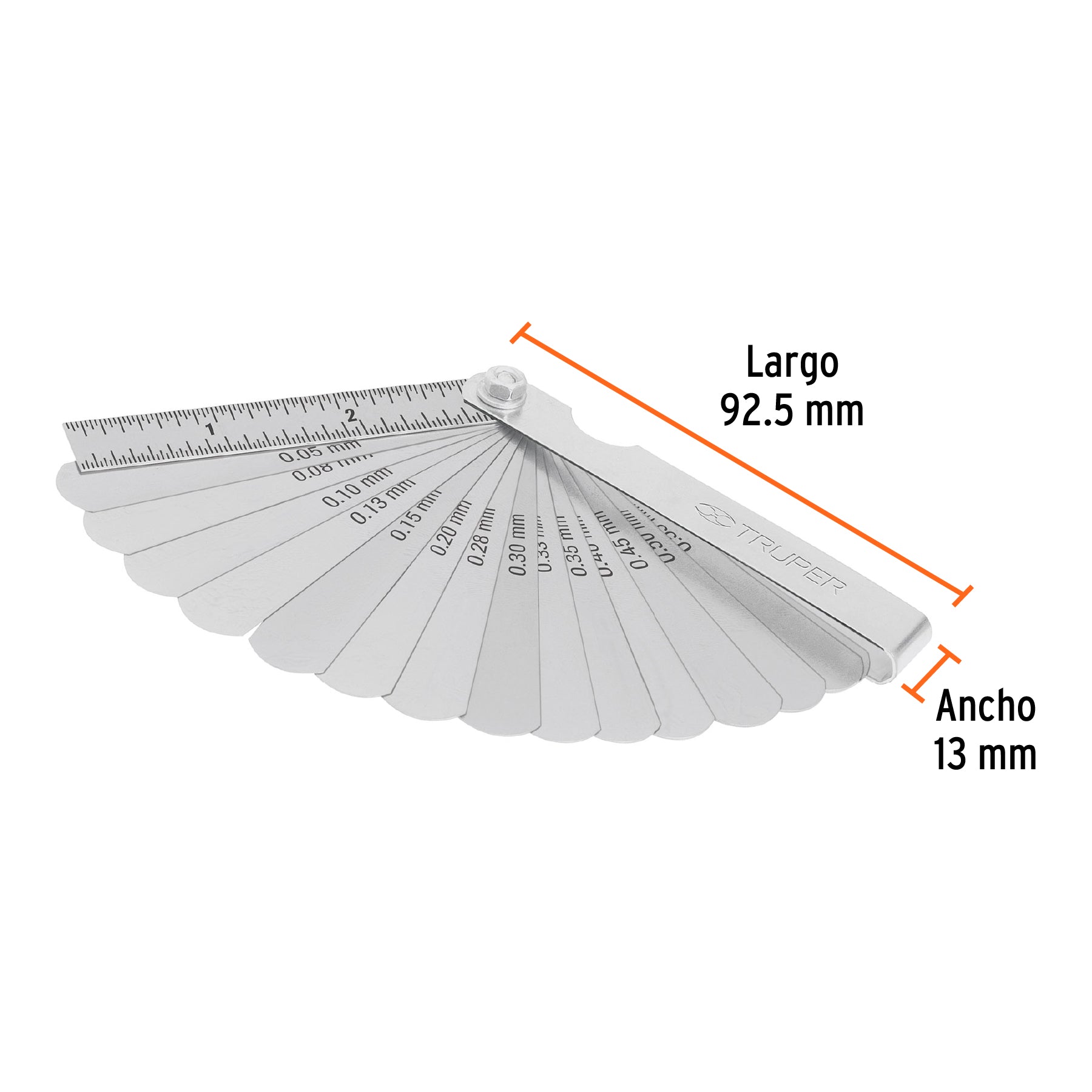 Calibrador de 15 hojas std / mm, TRUPER