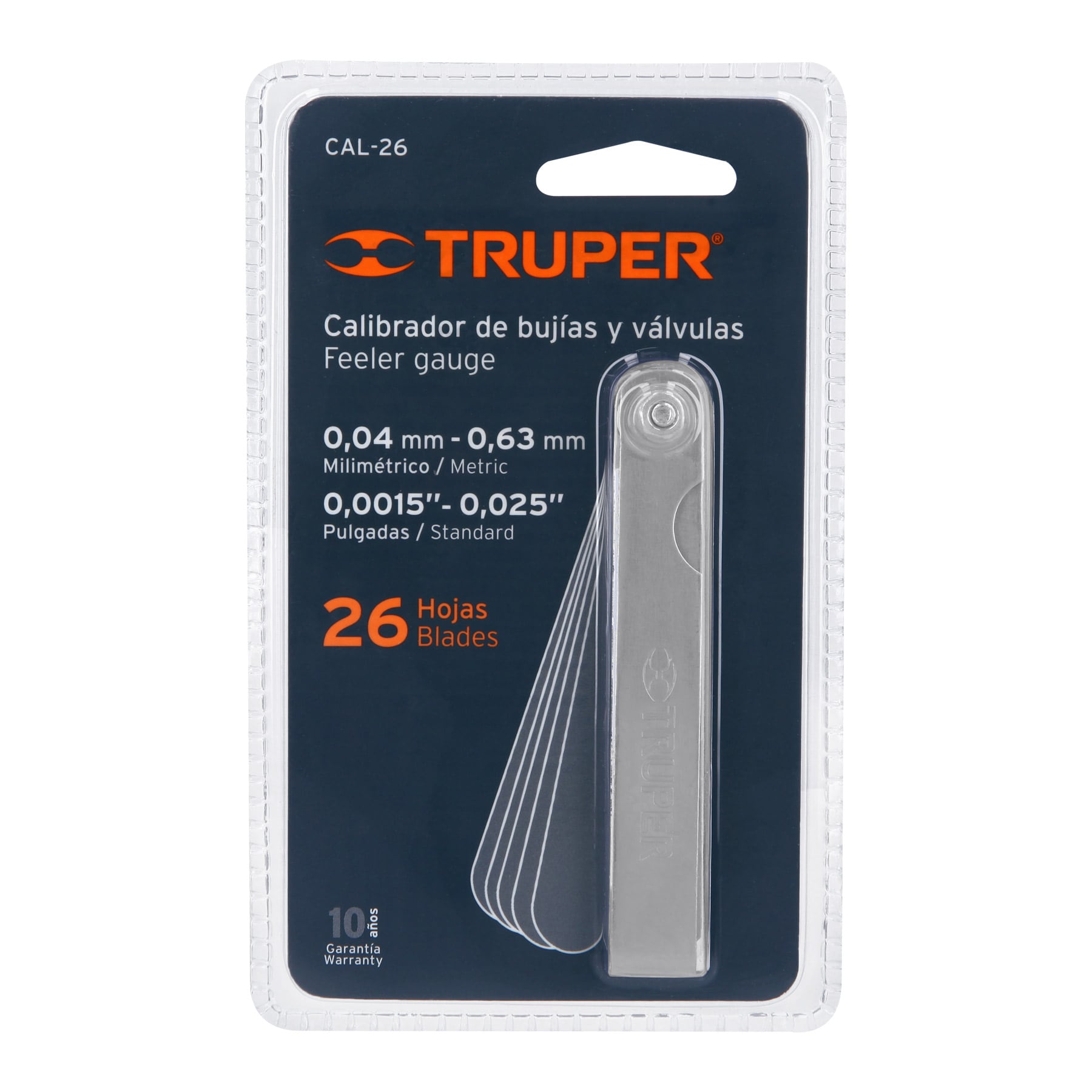 Calibrador de 26 hojas std / mm, TRUPER