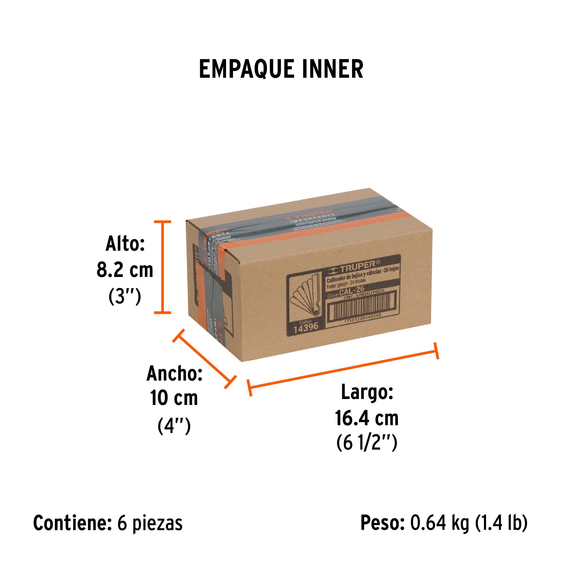 Calibrador de 26 hojas std / mm, TRUPER - Empaque