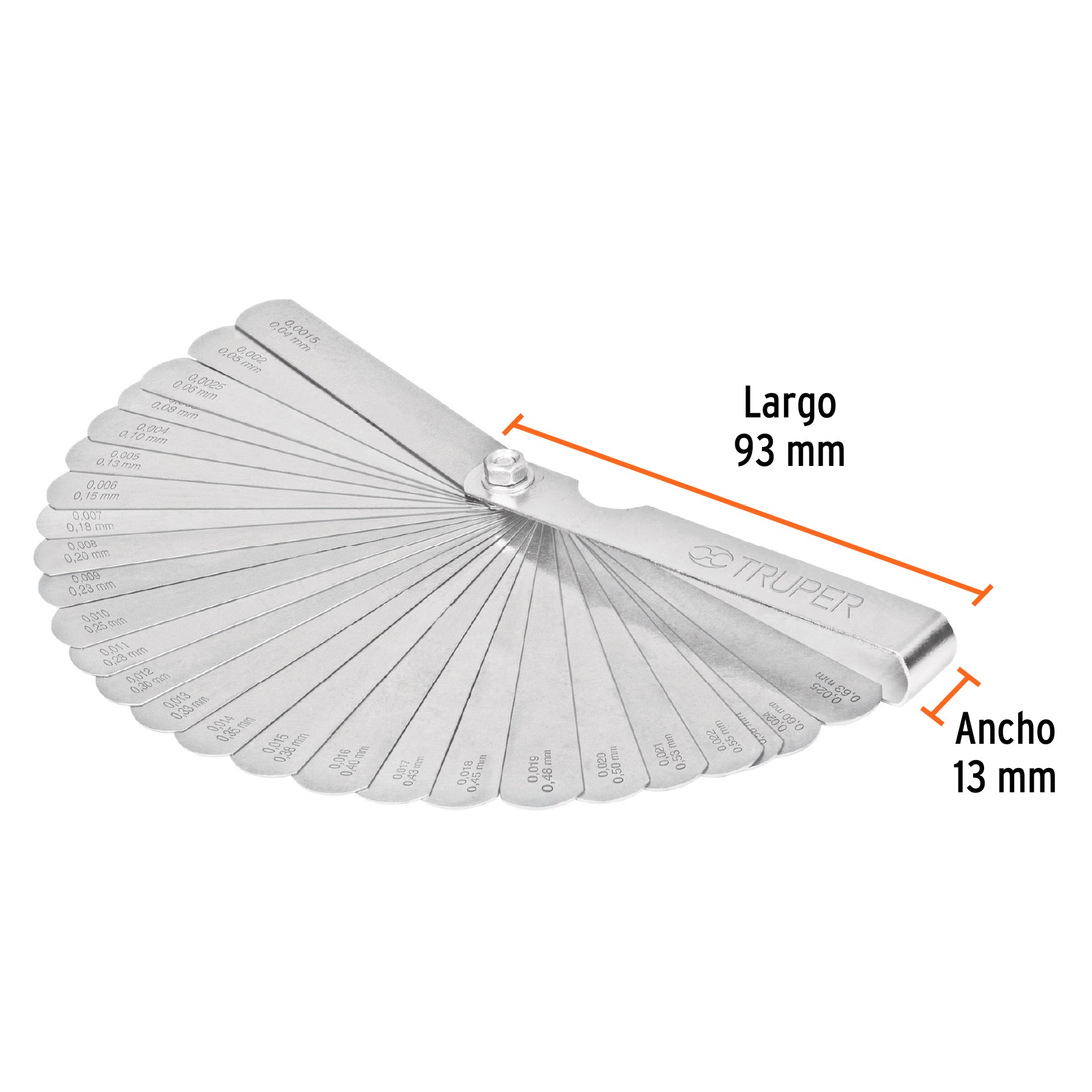 Calibrador de 26 hojas std / mm, TRUPER