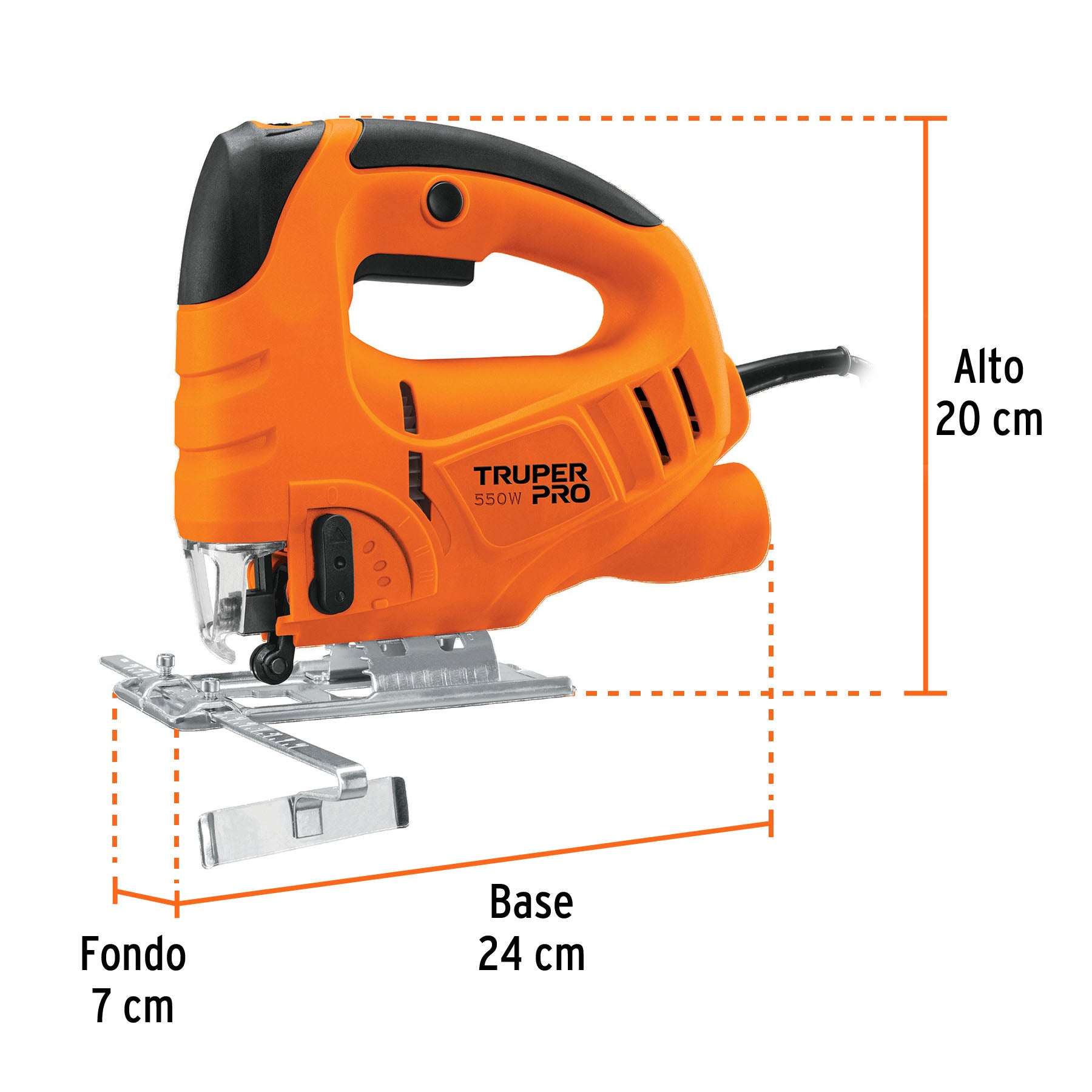 Sierra caladora 550W 4.5 A vel. variable, TRUPER PRO