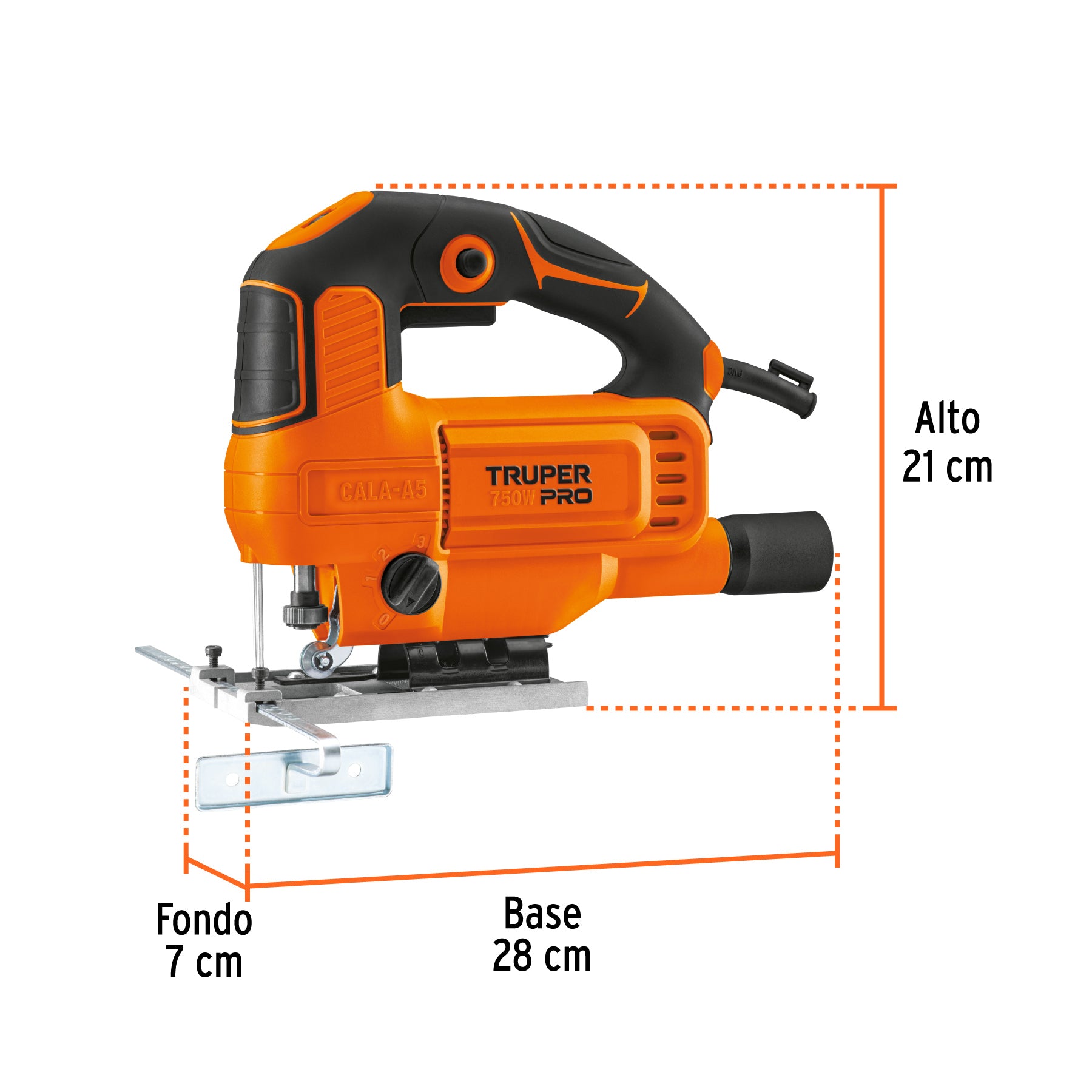 Sierra caladora 750W 5.9 A vel. variable, TRUPER PRO