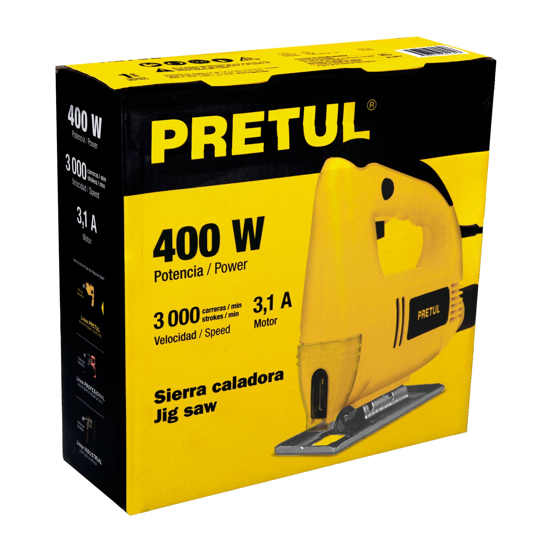 Sierra caladora 400 W 3.1 A, PRETUL