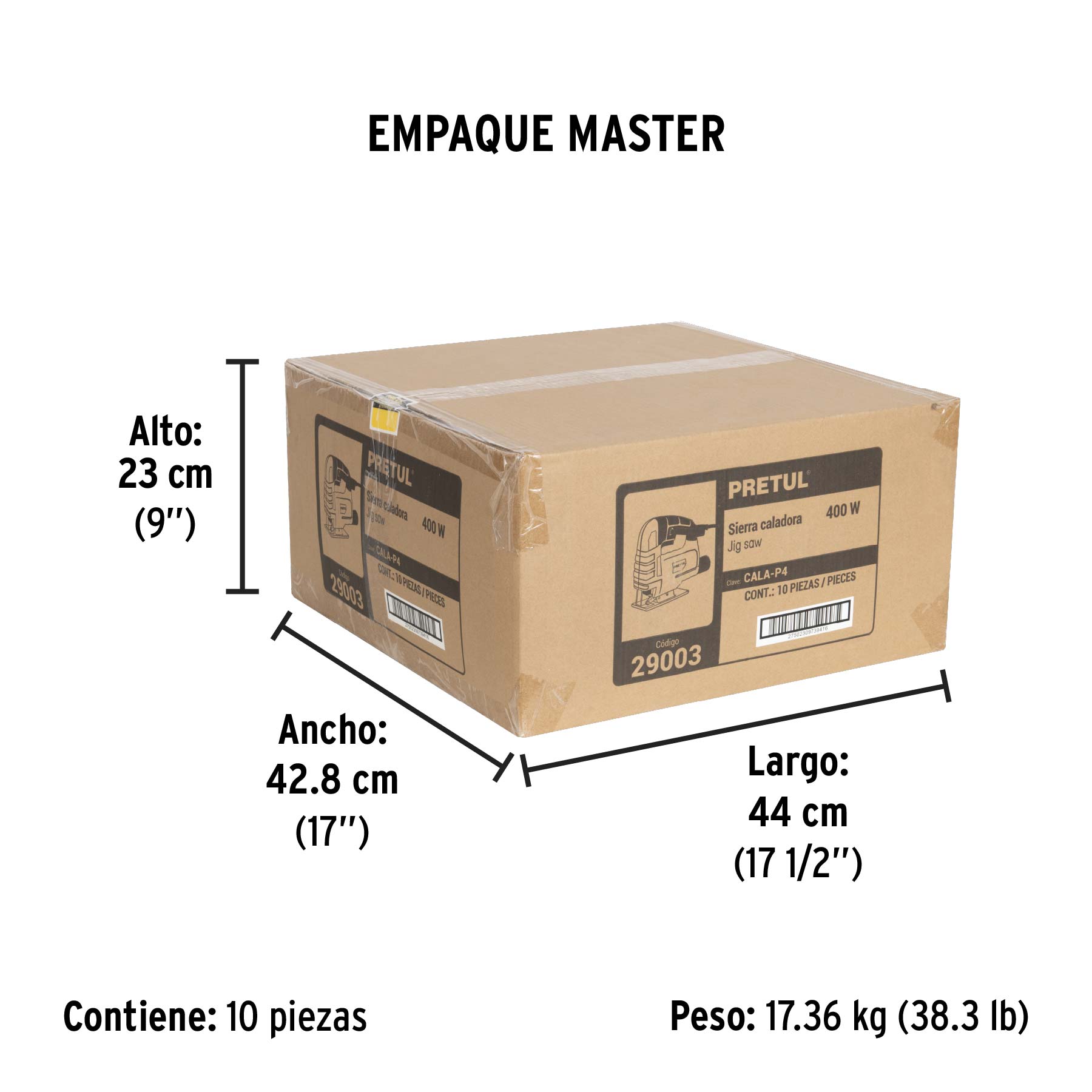 Sierra caladora 400W, PRETUL - Empaque