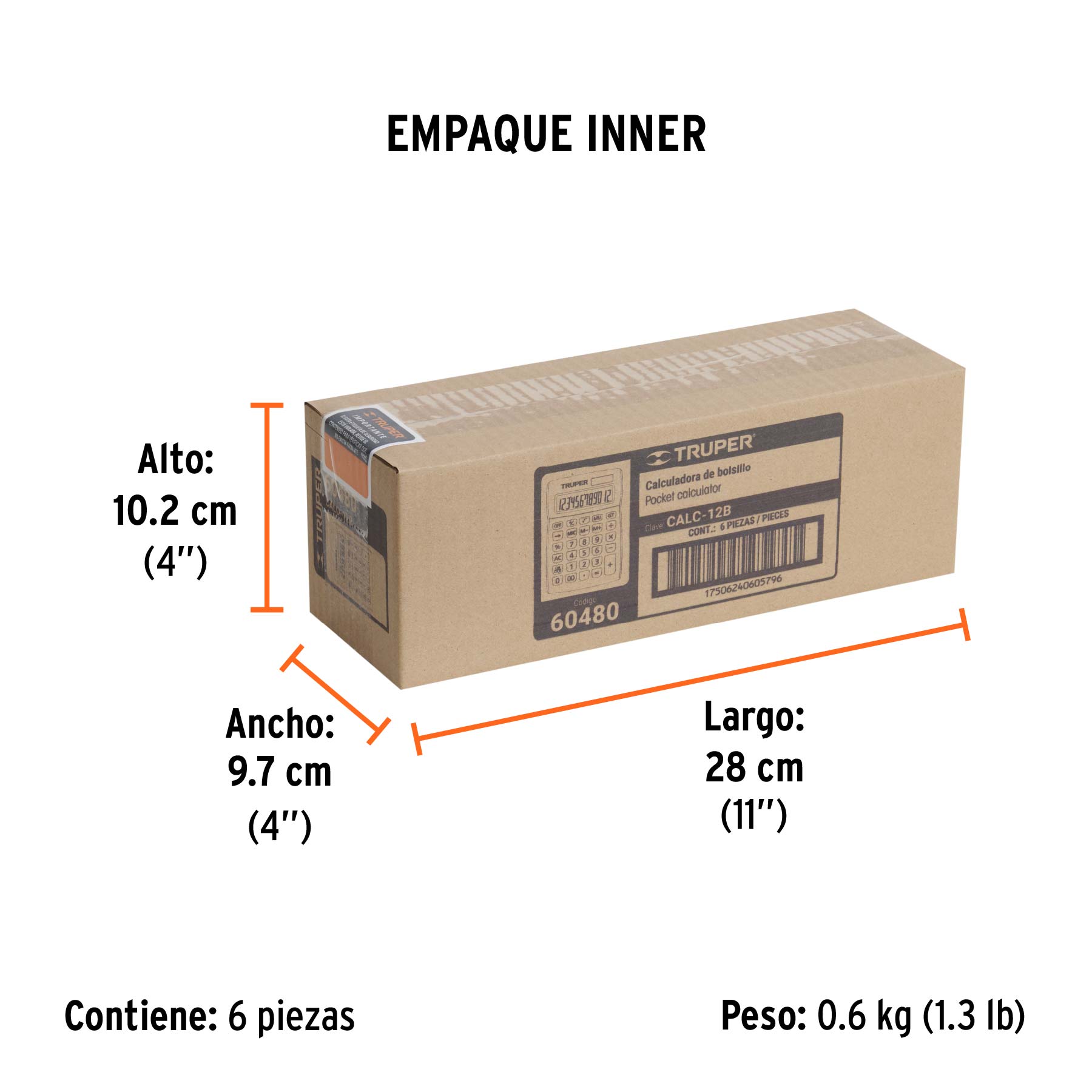 Calculadora de bolsillo, TRUPER - Empaque