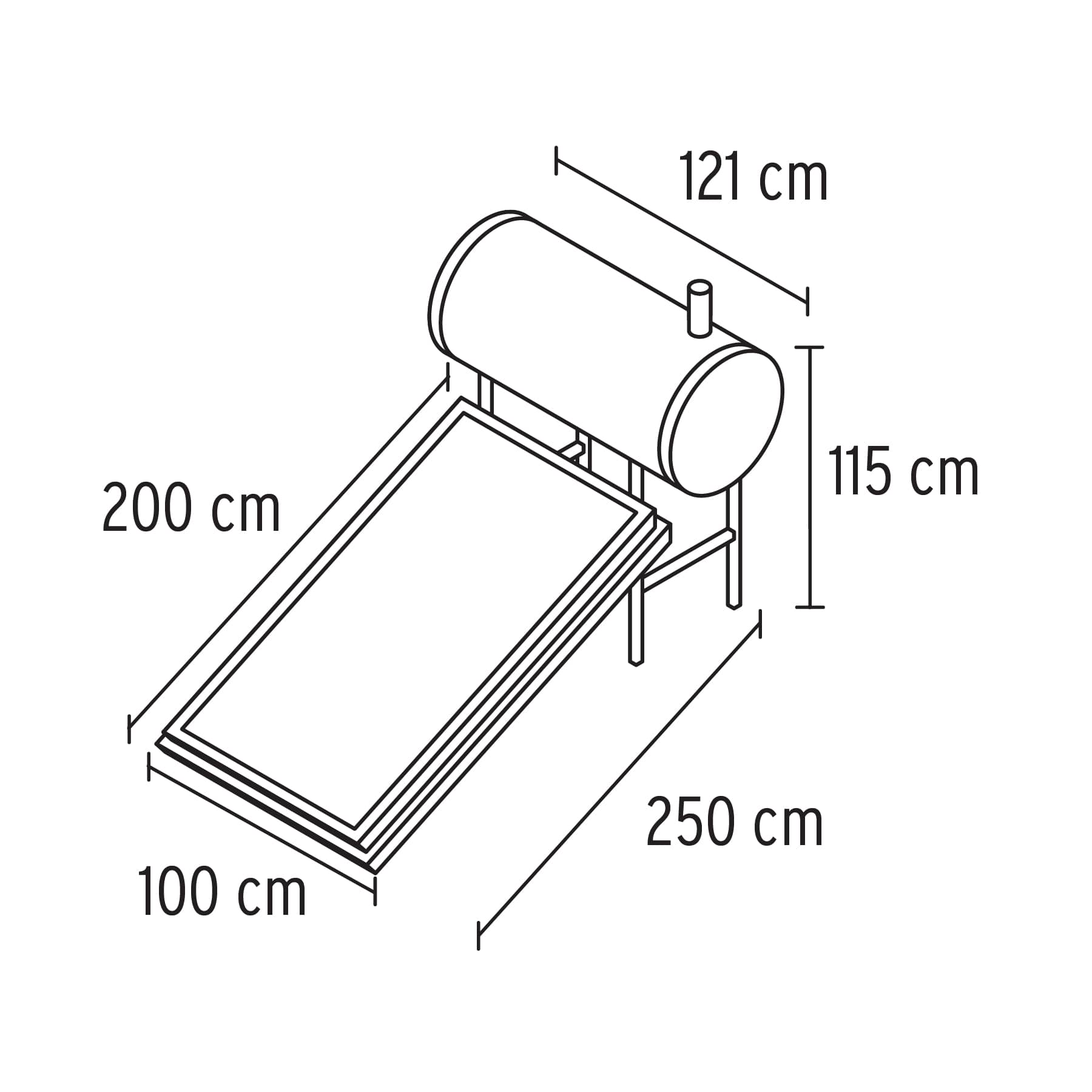 Calentador agua panel 150 L 4 personas