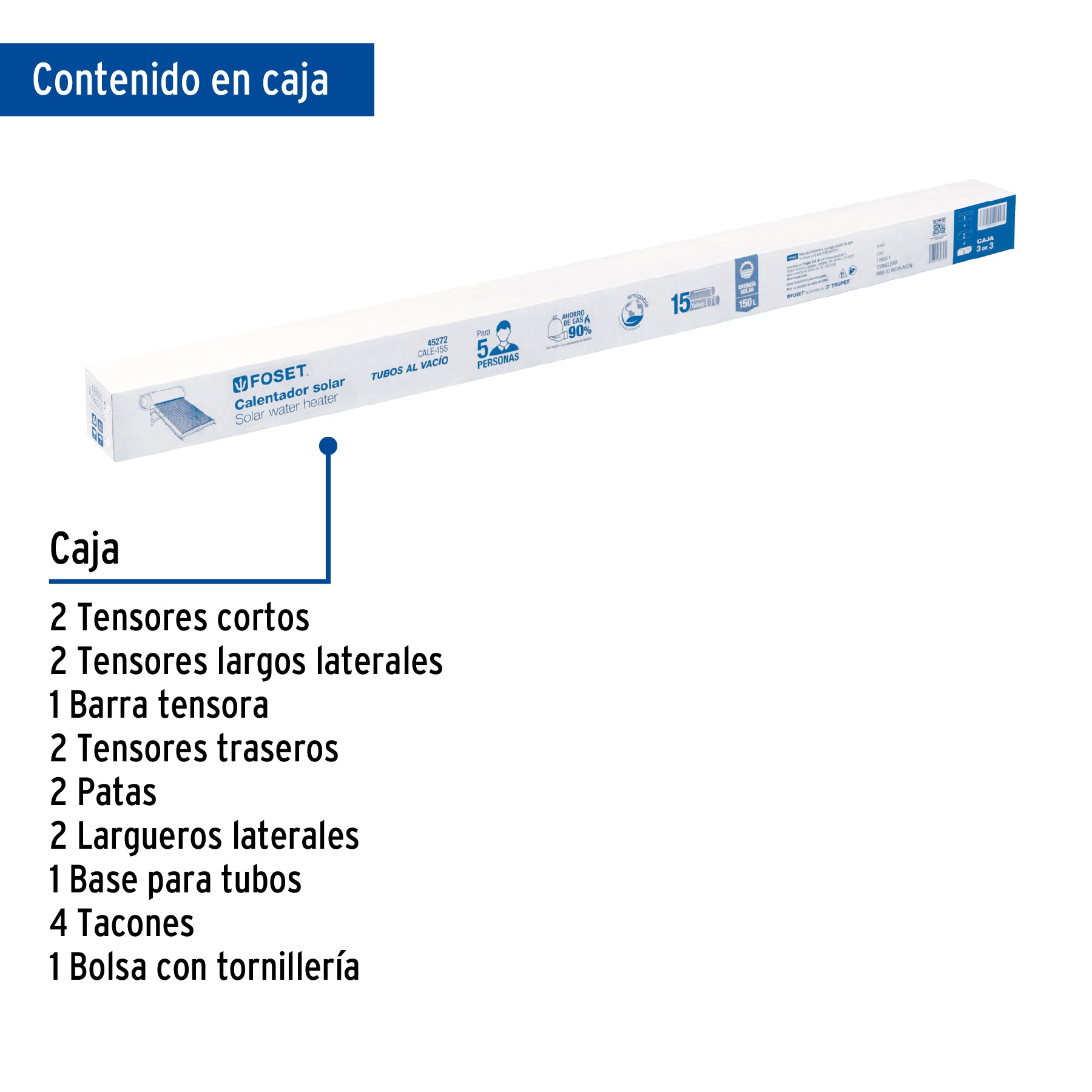 Base para termotanque p/calentador solar CALE-15S, FOSET