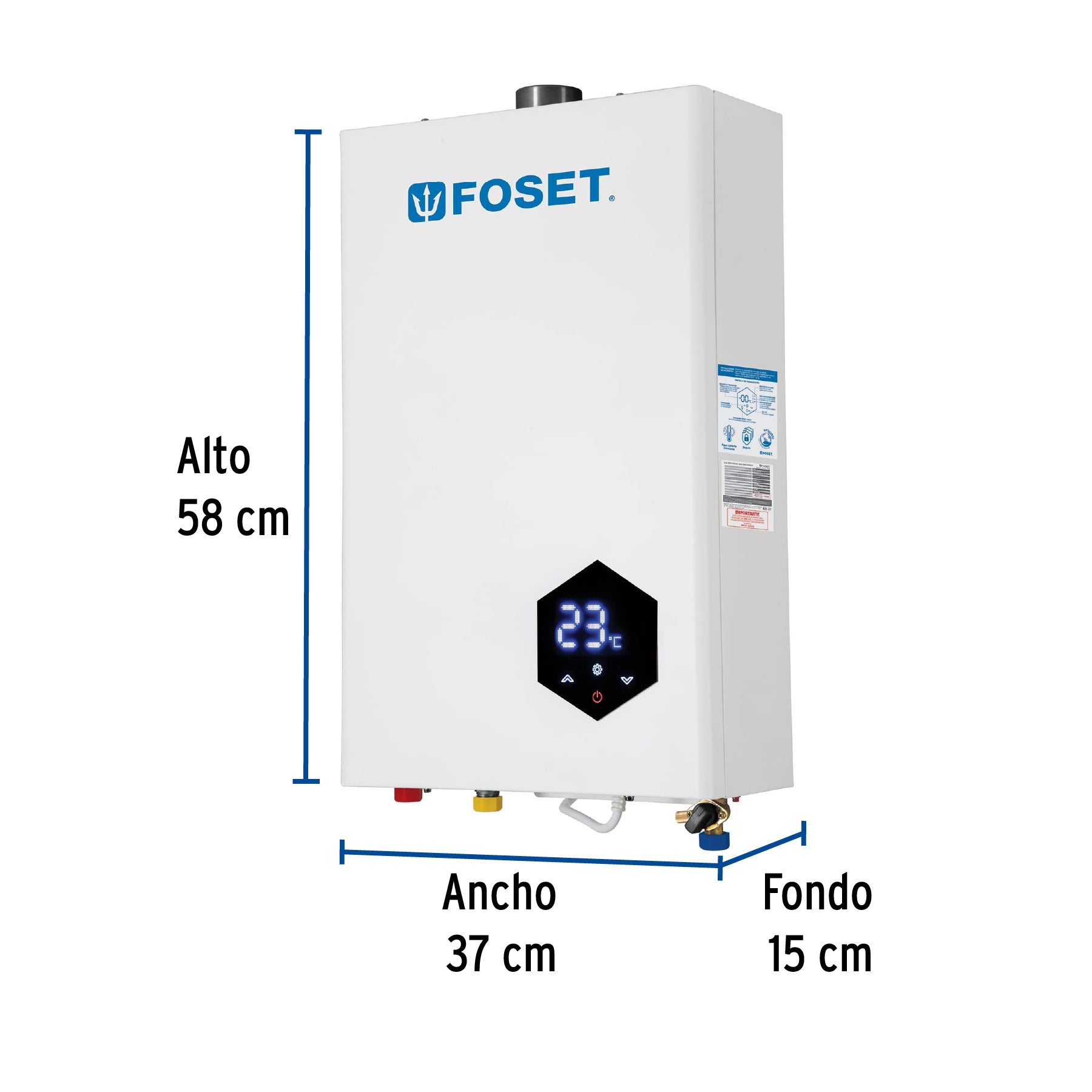 Calentador instantáneo modulante, 16L, 3 serv, gas LP, FOSET